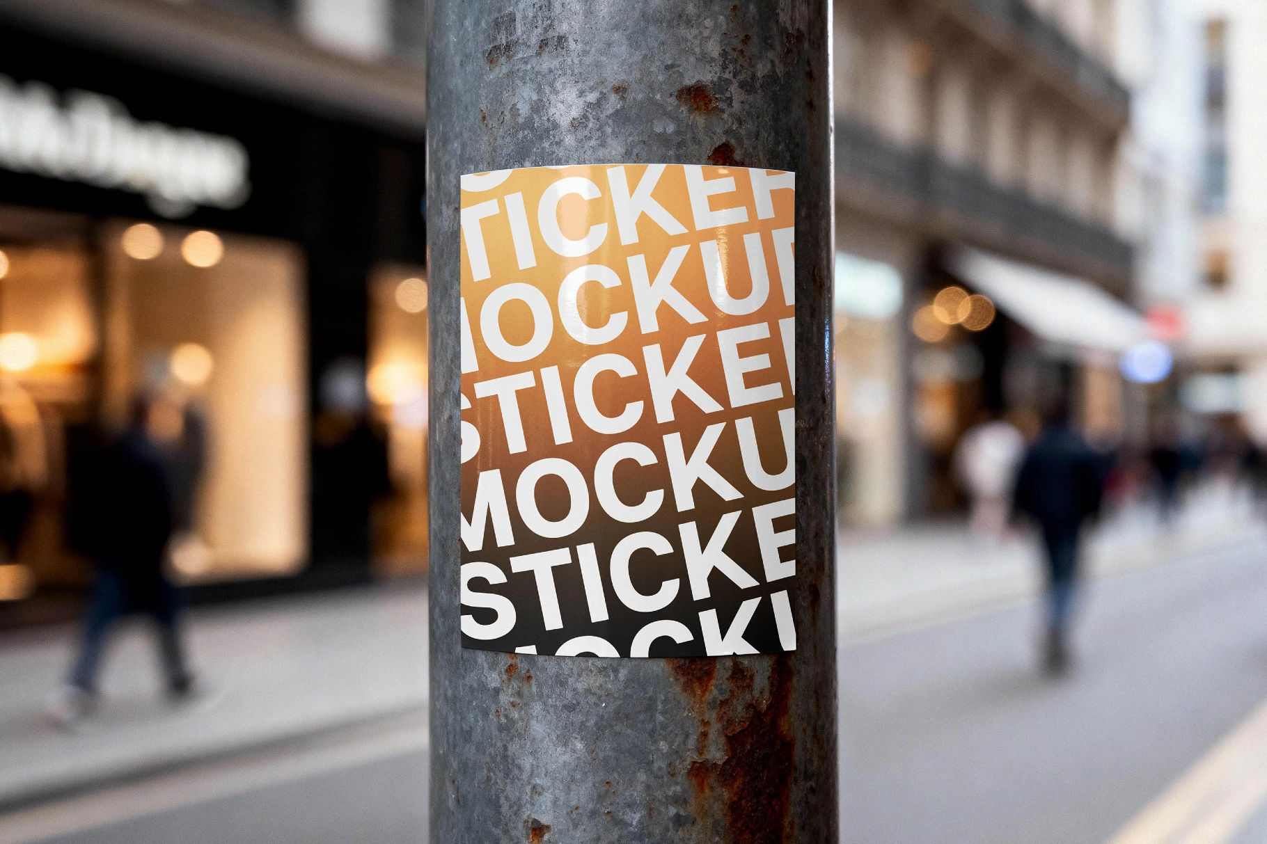 Utility Pole Sticker Mockup