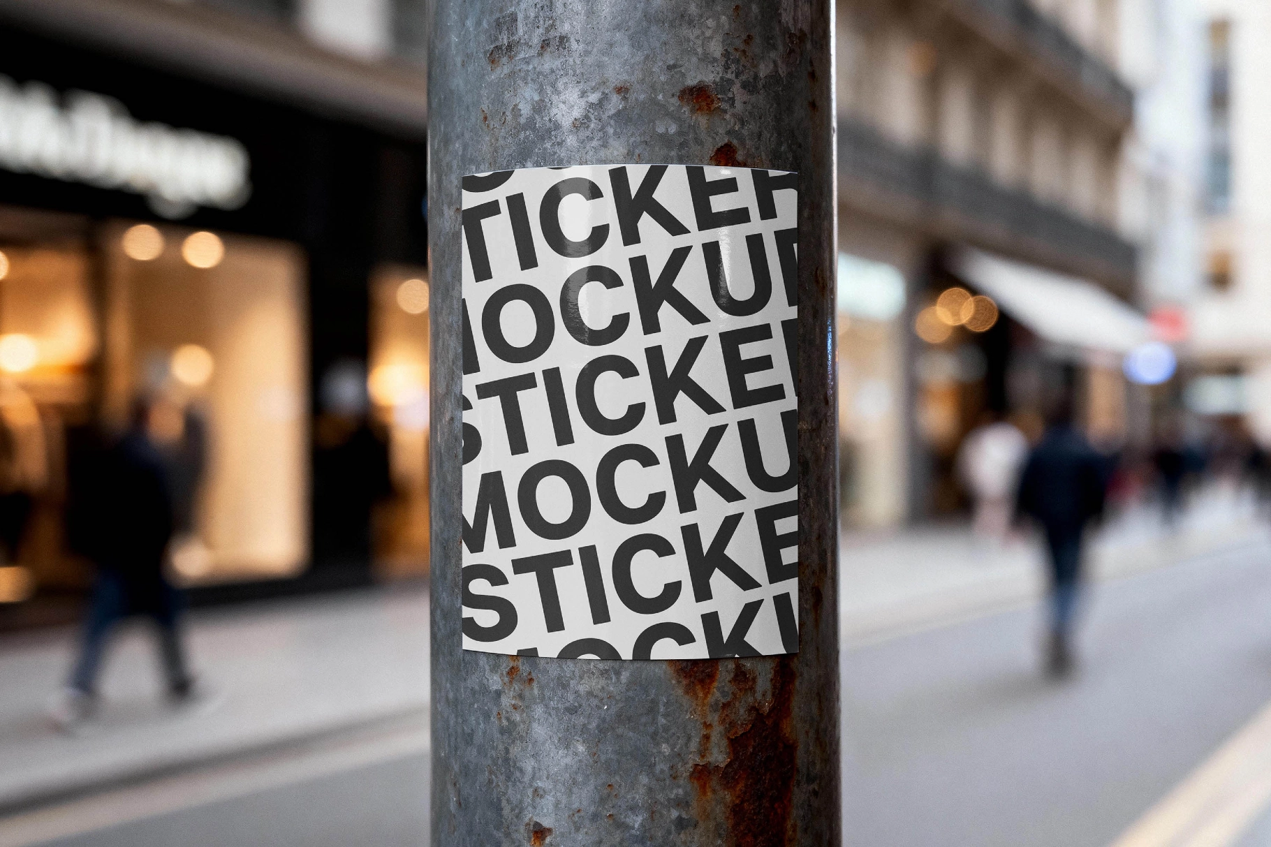 Utility Pole Sticker Mockup