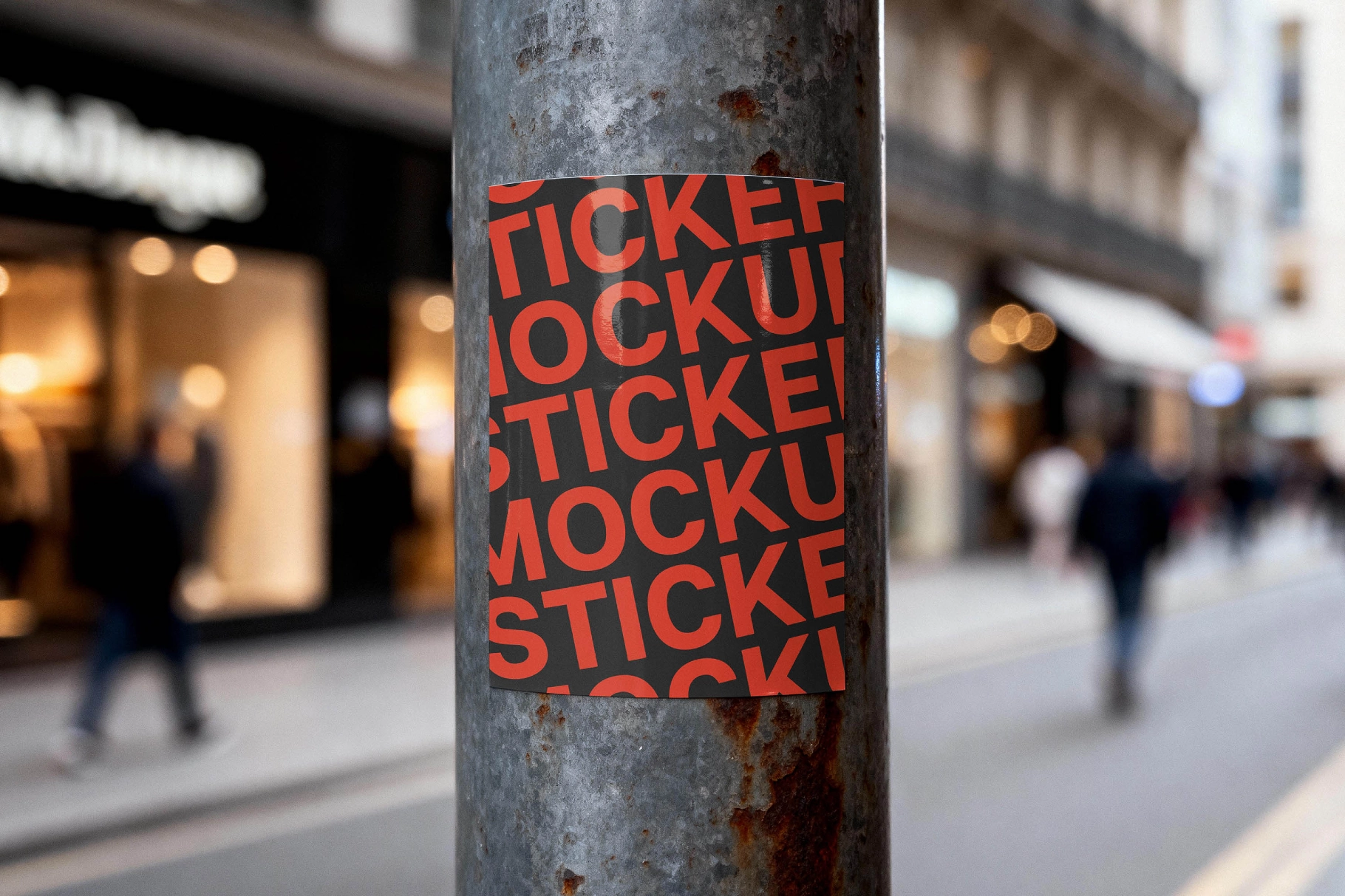 Utility Pole Sticker Mockup