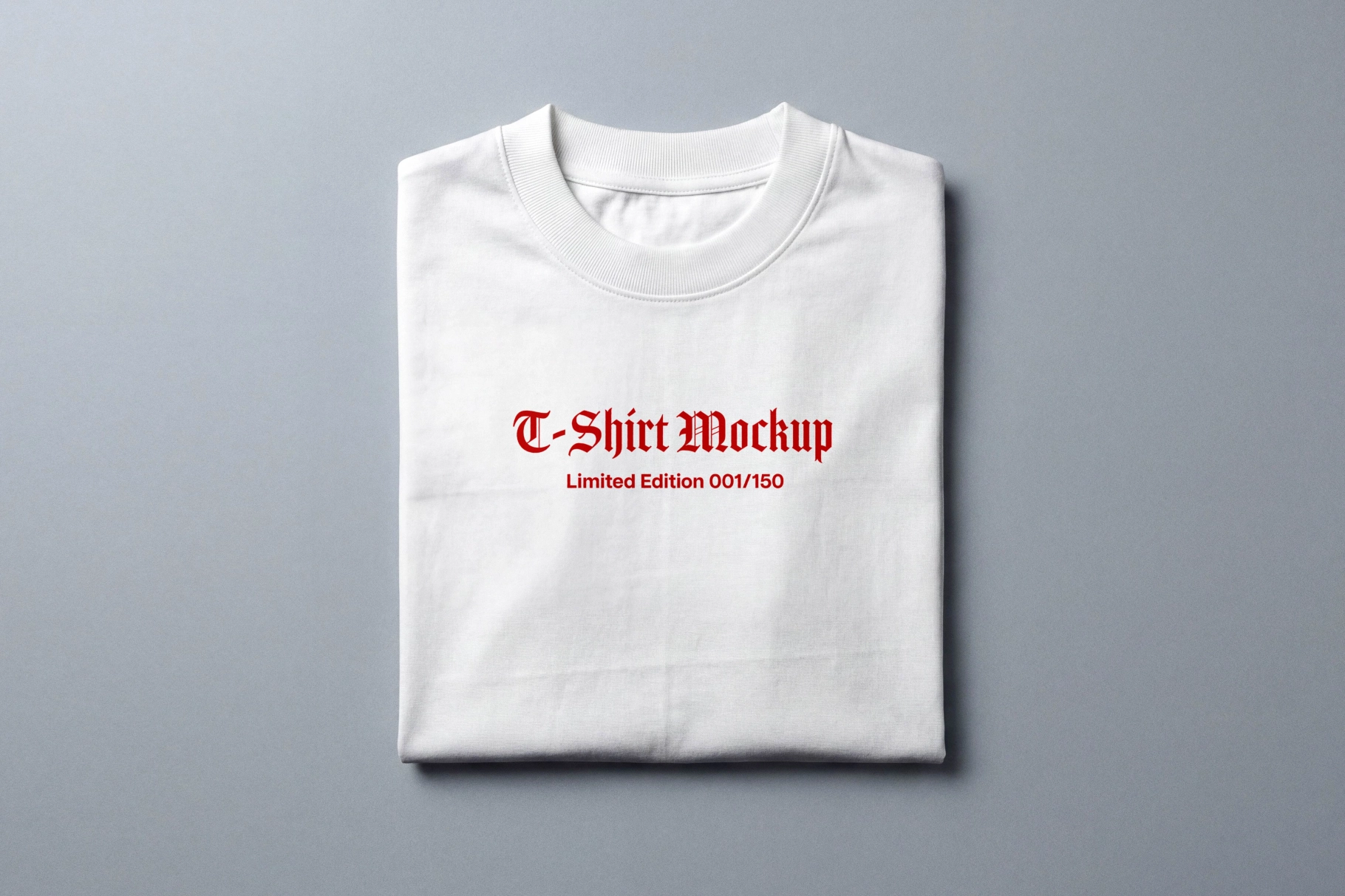 Folded Crewneck T-Shirt Mockup