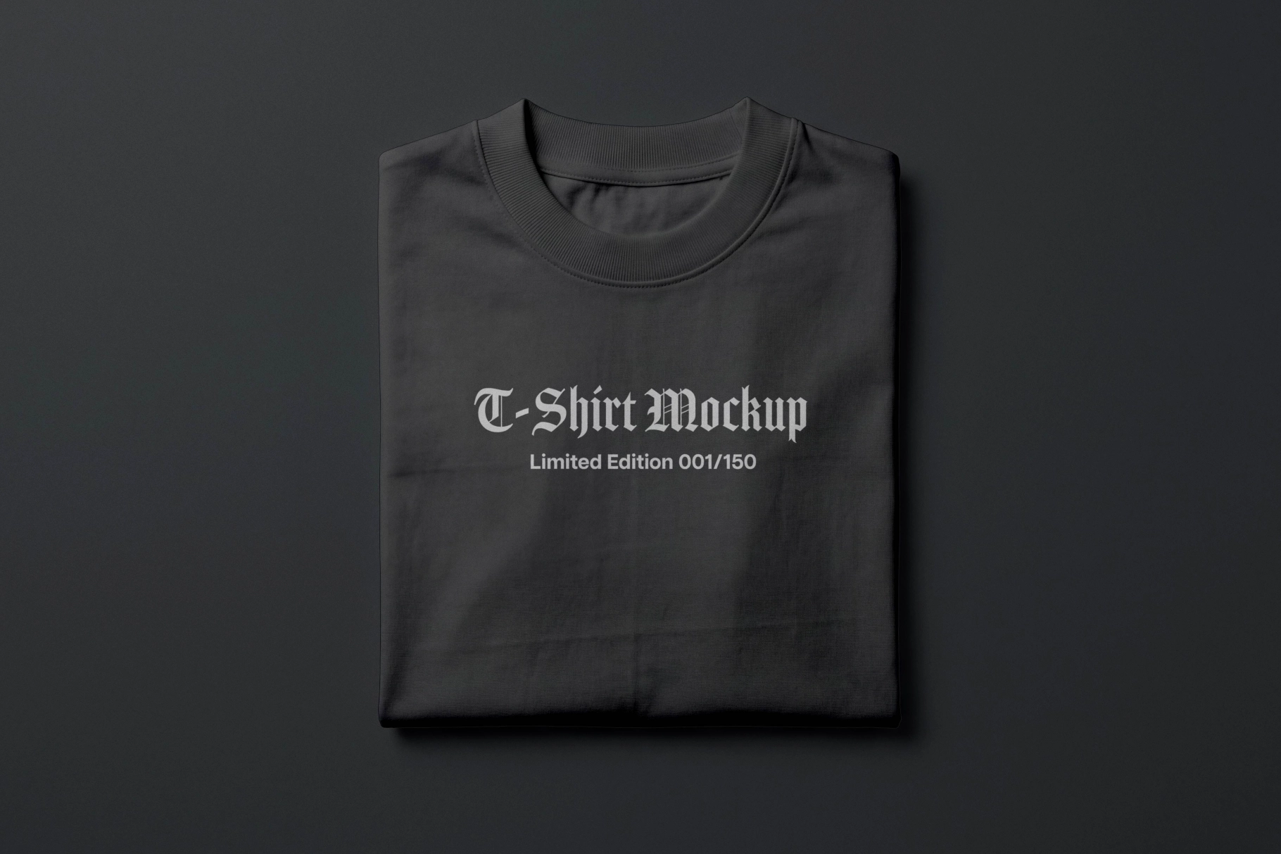 Folded Crewneck T-Shirt Mockup