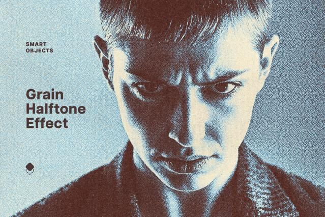 Grain Halftone Photo Effect