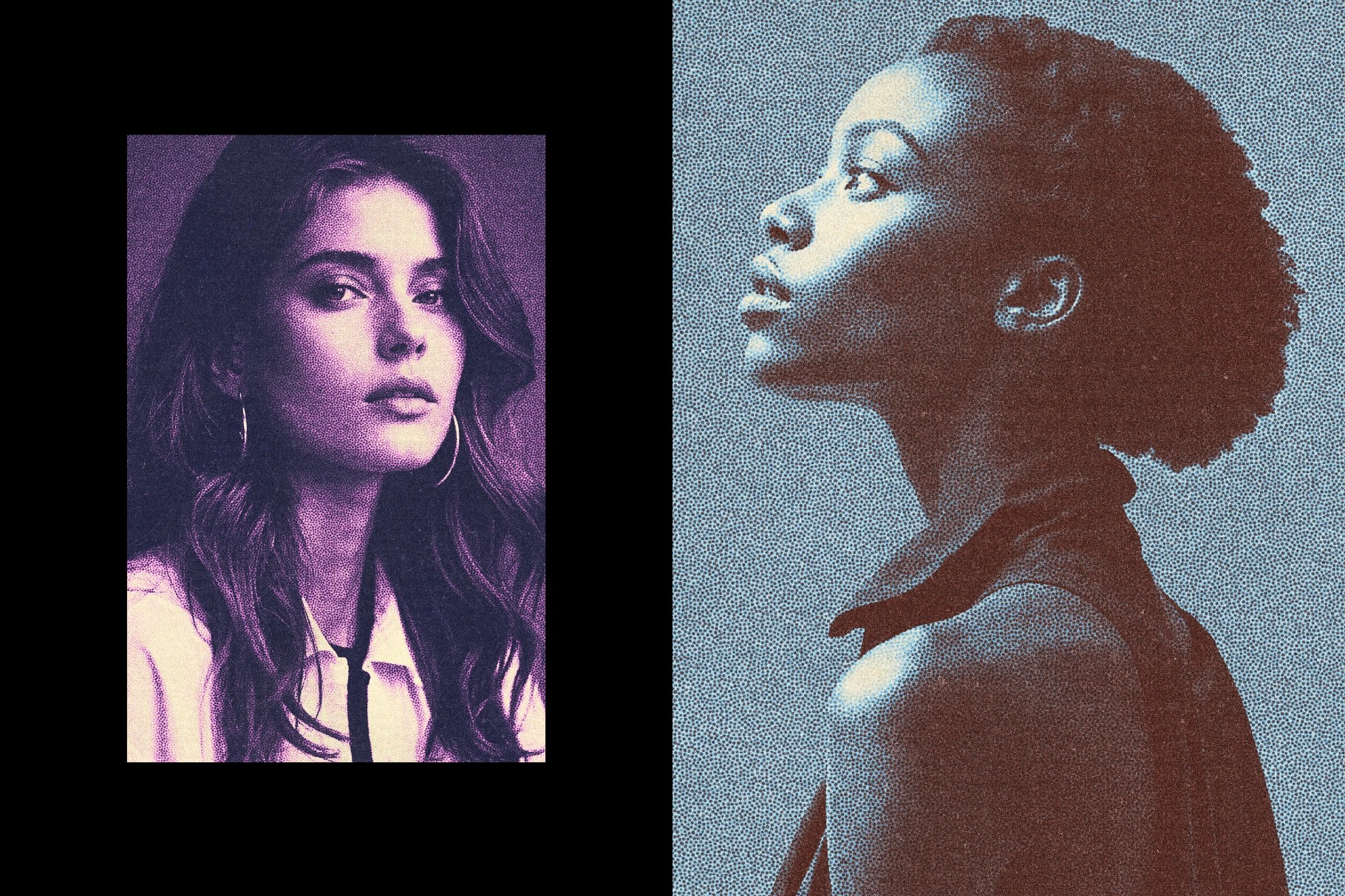 Grain Halftone Photo Effect