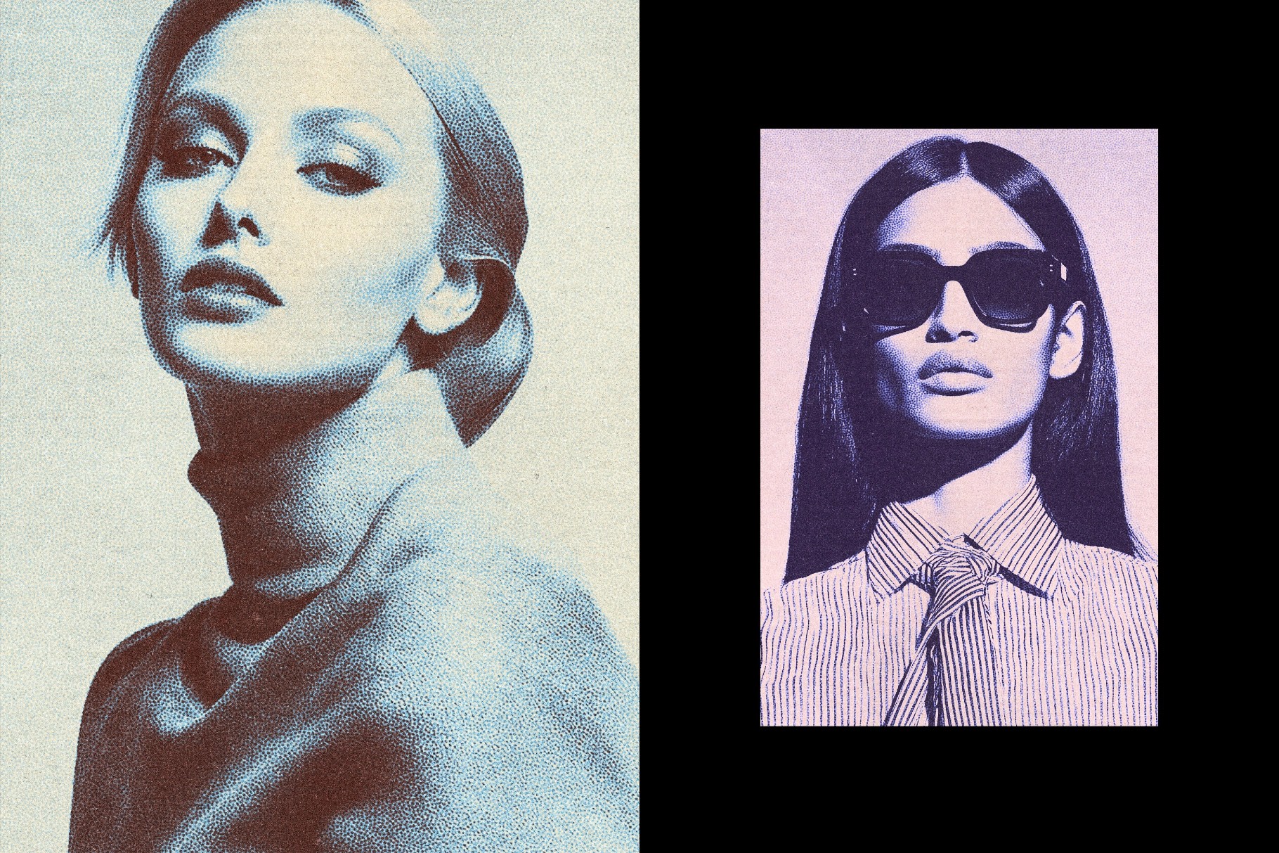 Grain Halftone Photo Effect