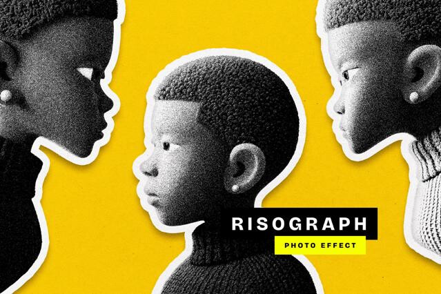 Risograph Grain Photo Effect