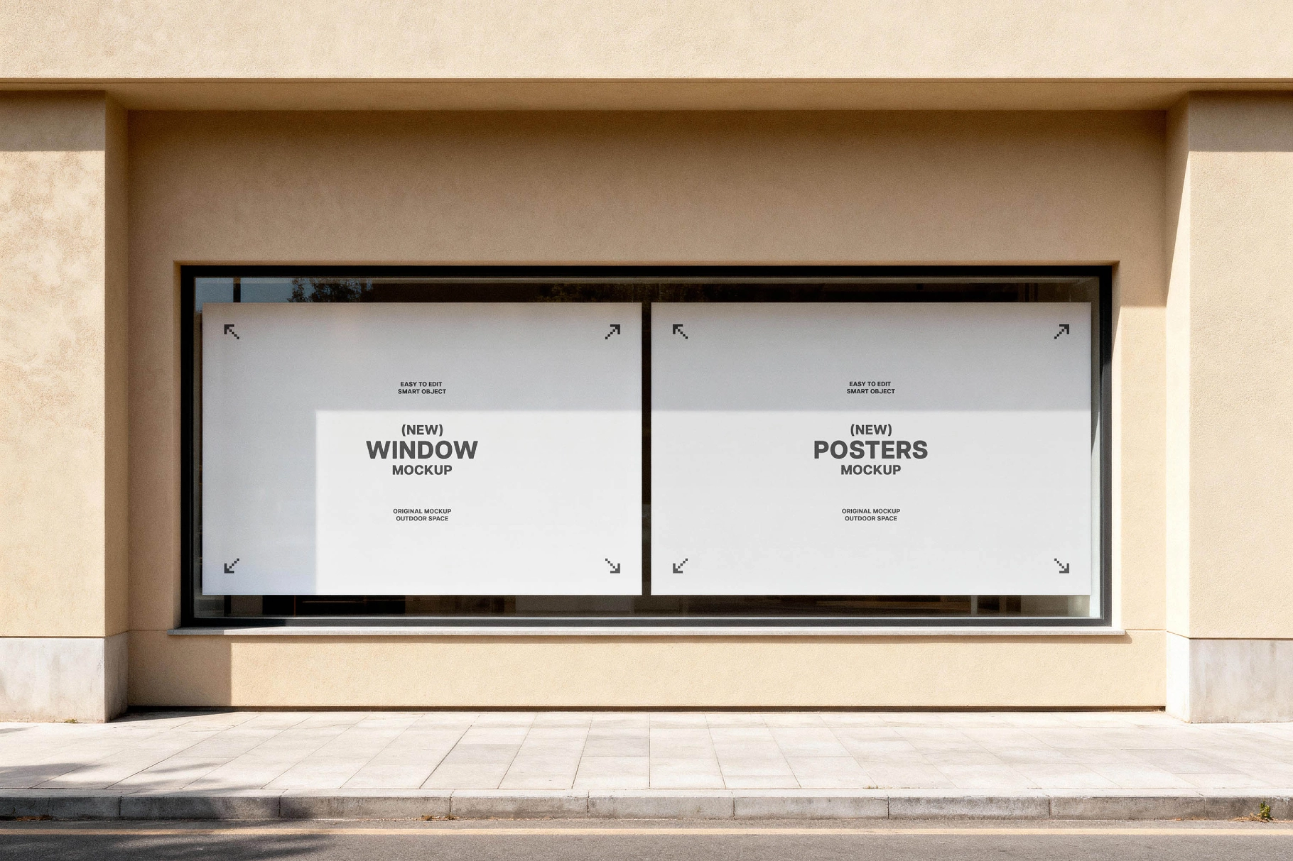 Double Storefront Posters Mockup