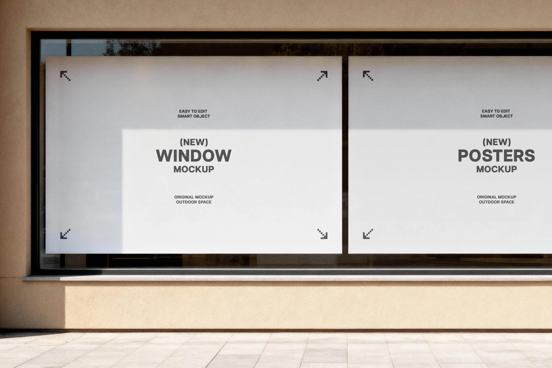 Double Storefront Posters Mockup