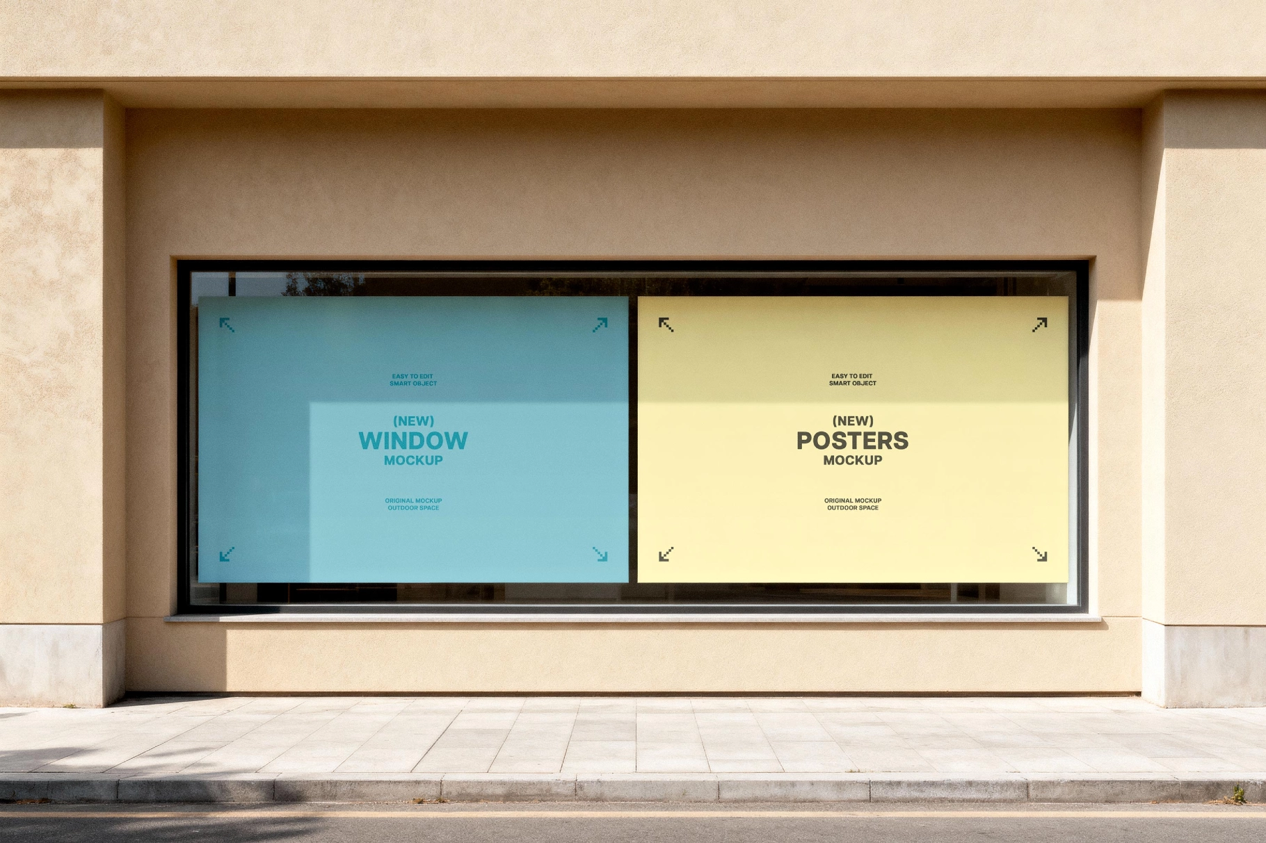 Double Storefront Posters Mockup