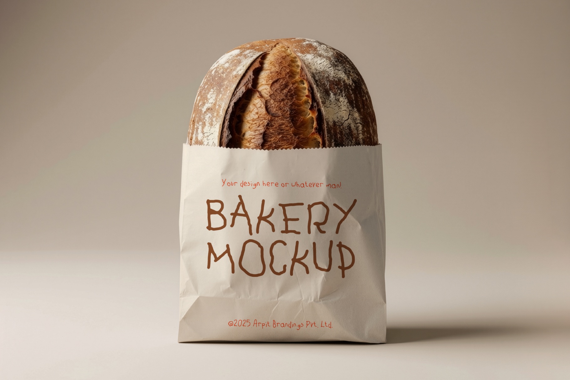 Sourdough Bread Paperbag Mockup