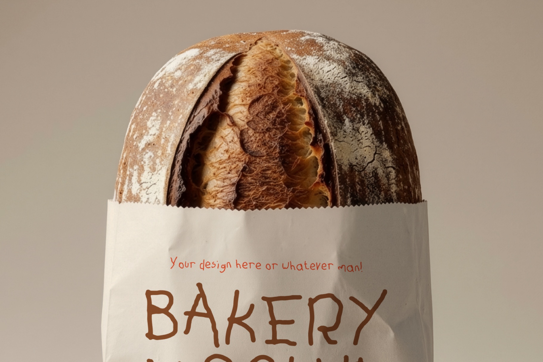 Sourdough Bread Paperbag Mockup