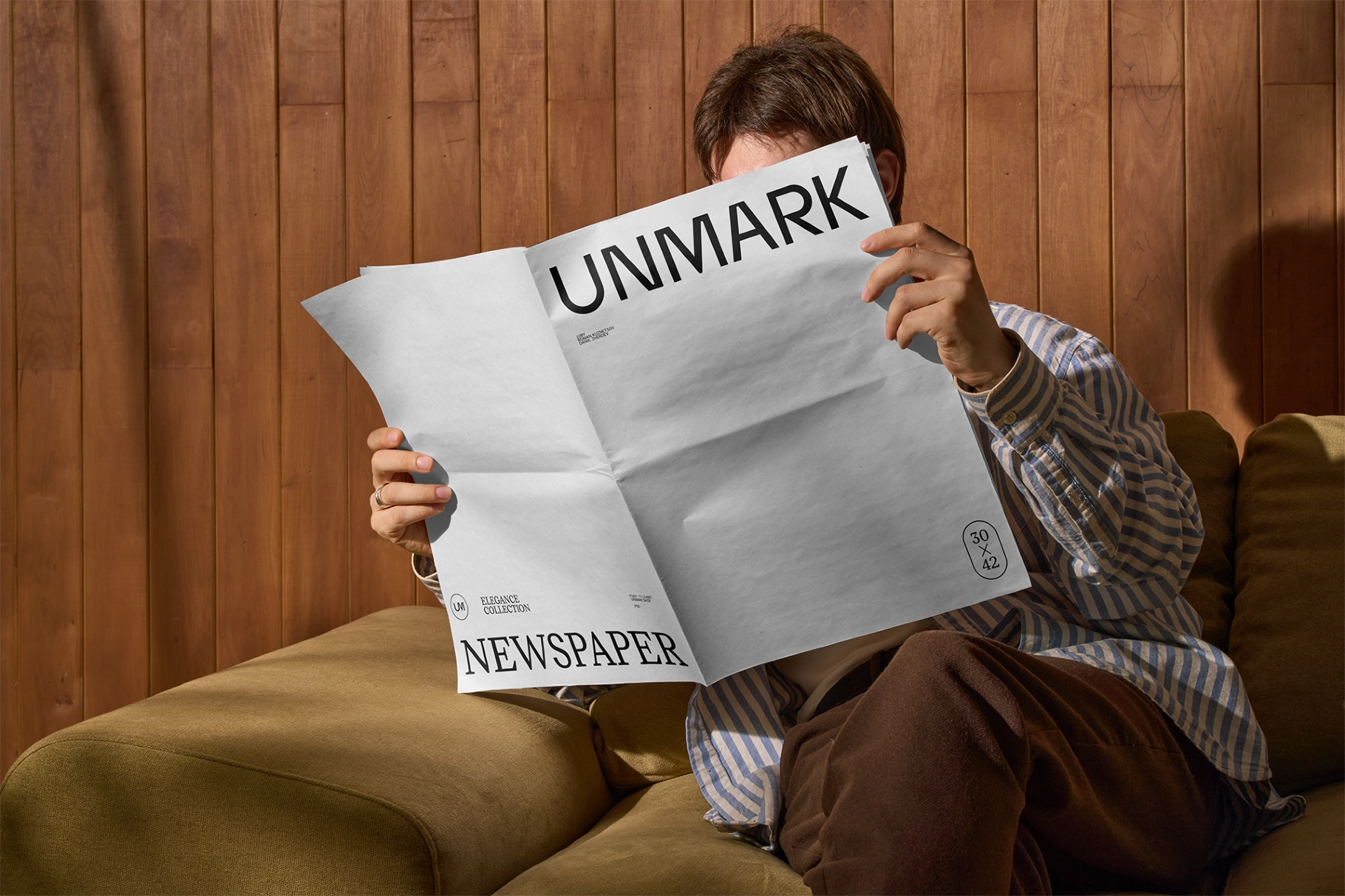 Realistic Newspaper Mockup on Sofa