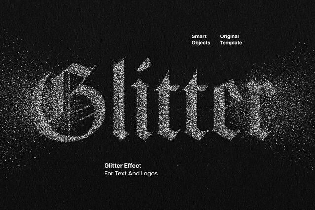 Silver Glitter Text Effect