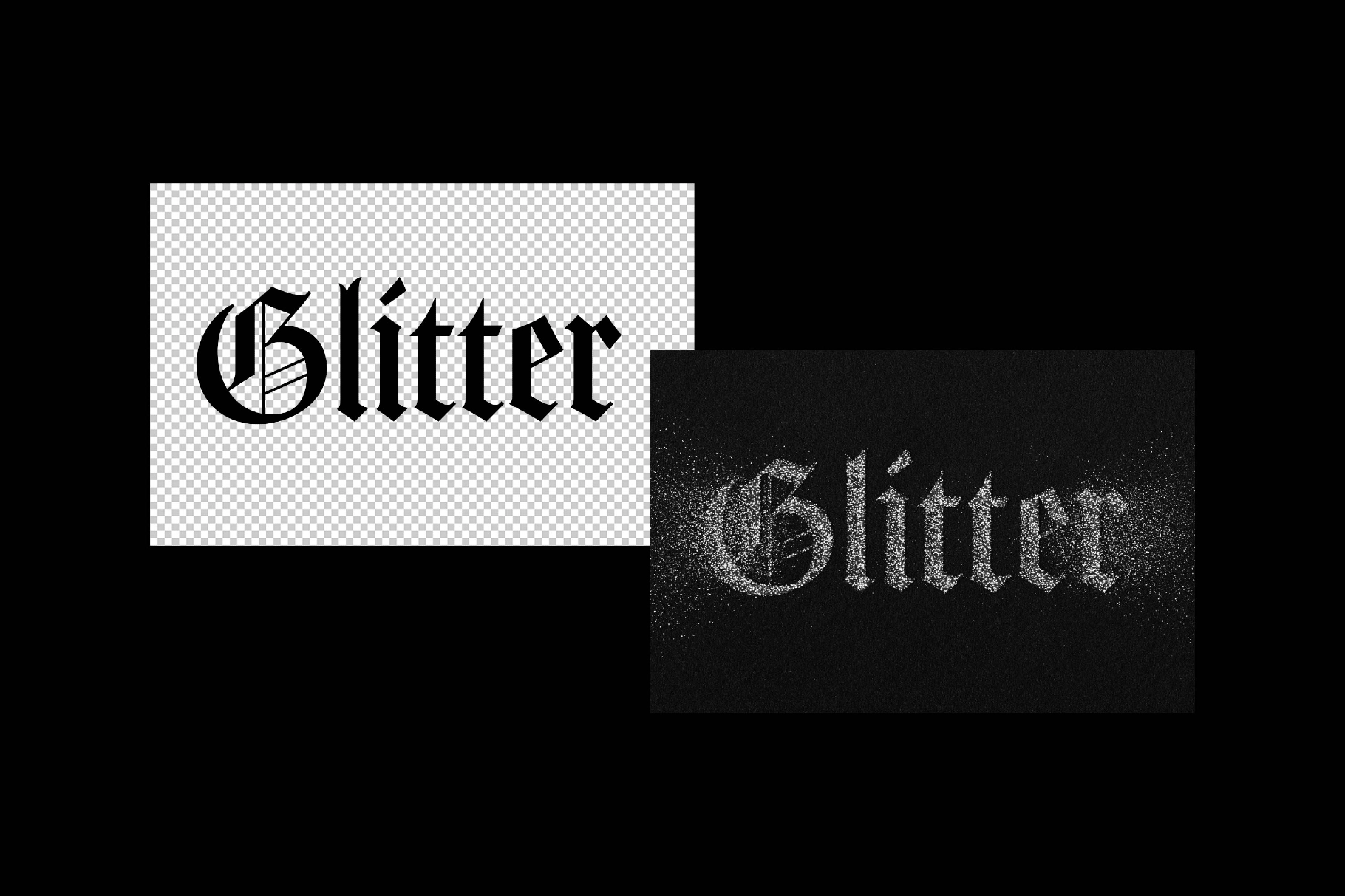 Silver Glitter Text Effect
