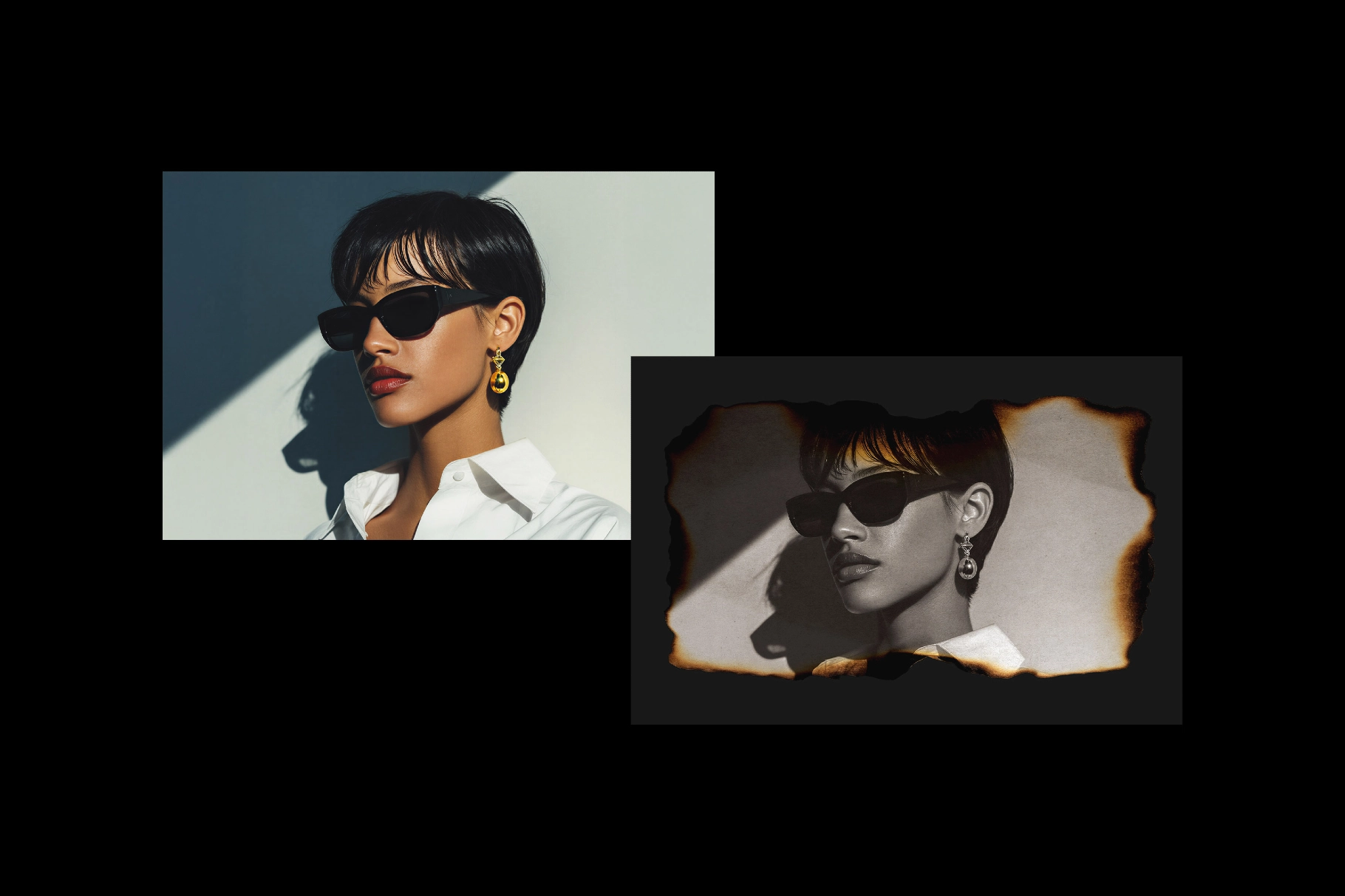 Nostalgia Burned Paper Photo Effect