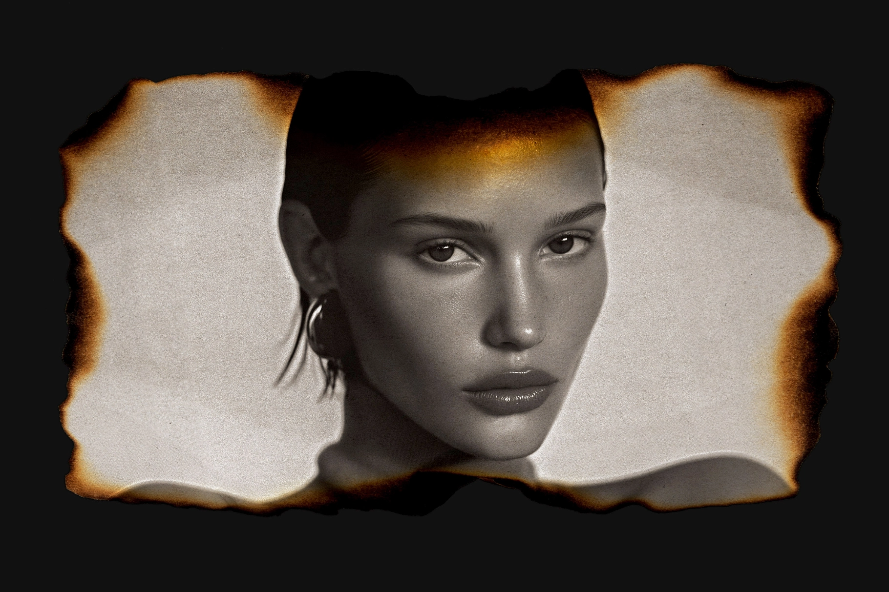 Nostalgia Burned Paper Photo Effect