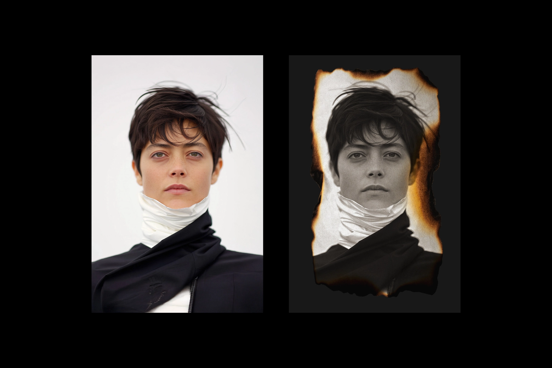 Nostalgia Burned Paper Photo Effect