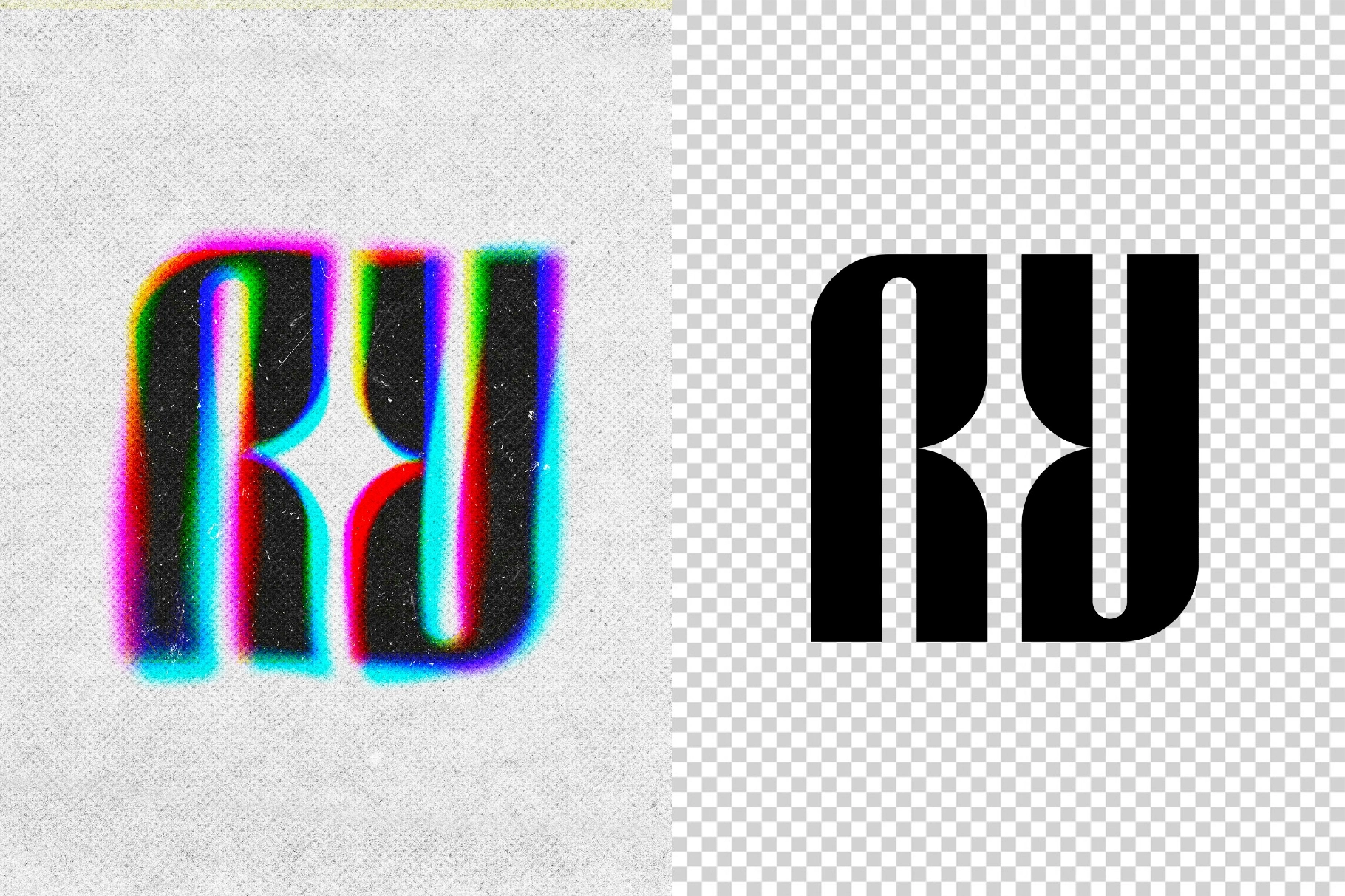 Fading CMYK Print Text Effect