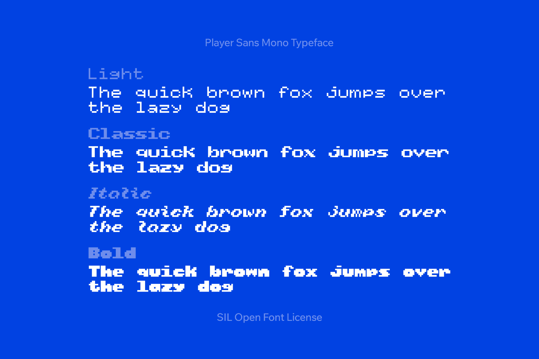 Player Sans Mono Typeface