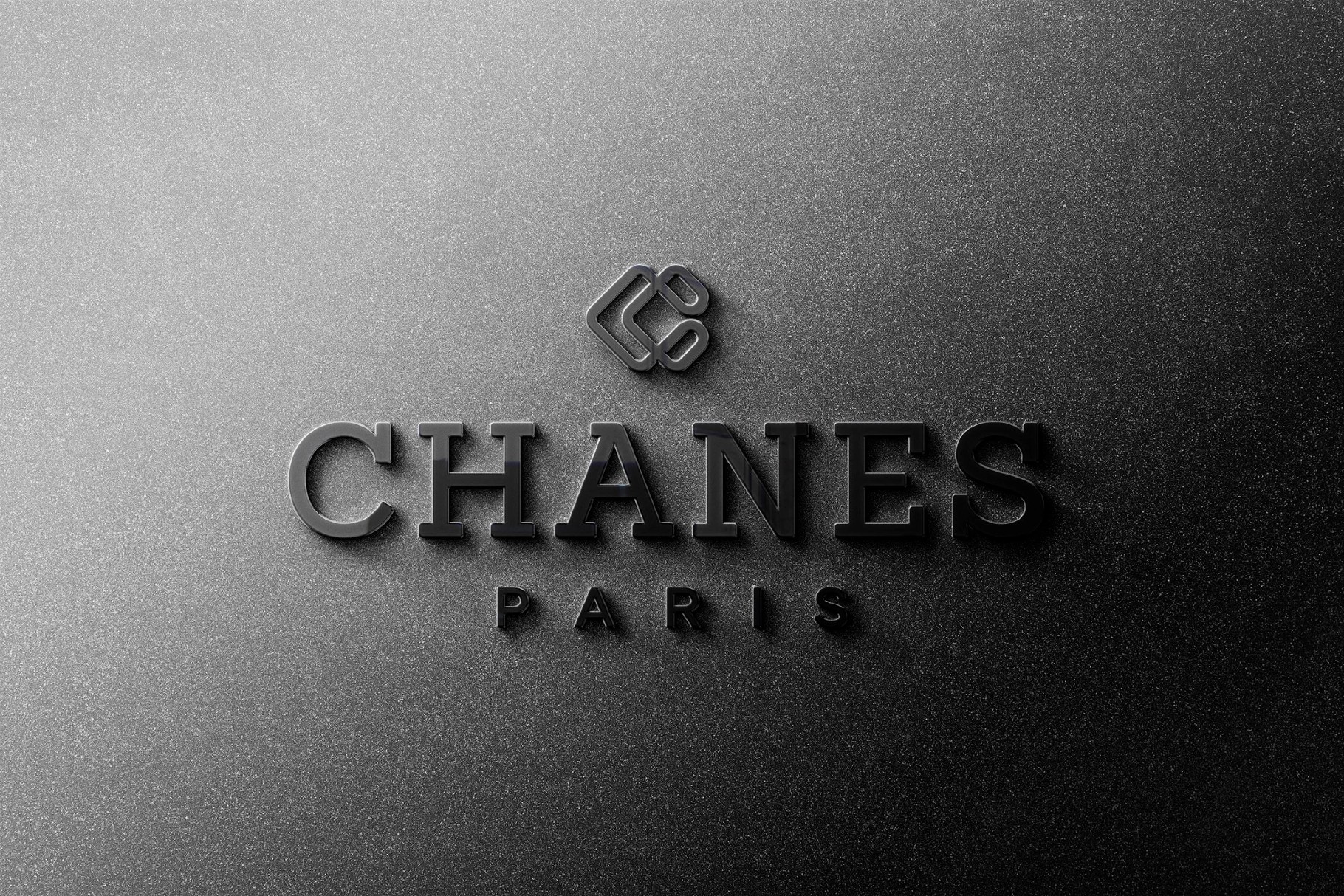 Cast-Metal Logo Wall Mockup