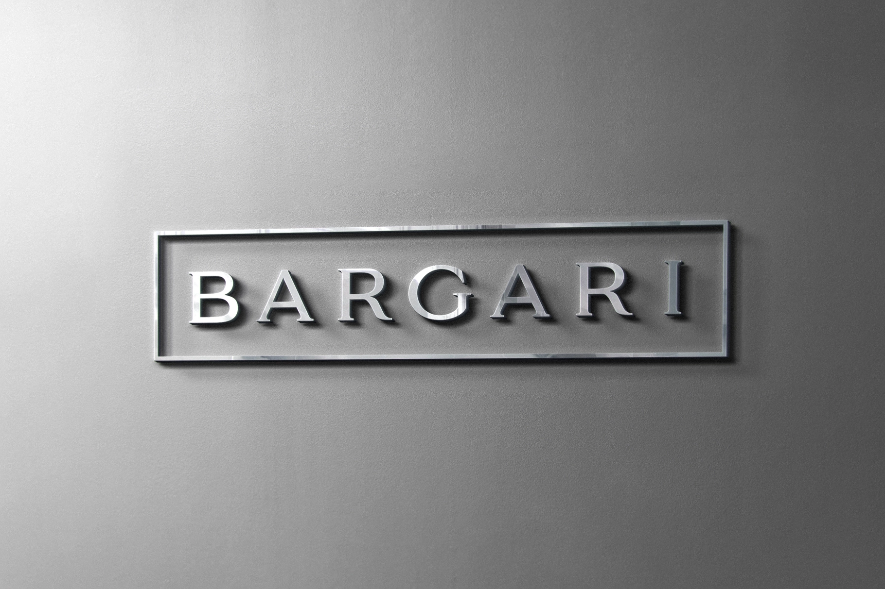 Interior Metal Wordmark Mockup