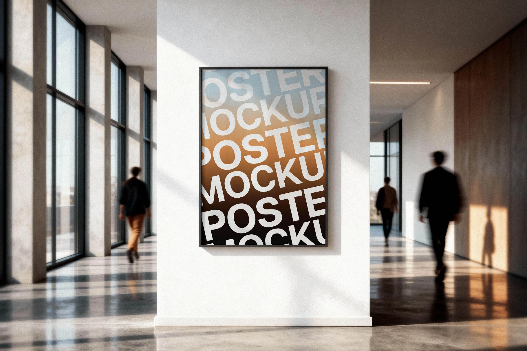 Glass-Wall Office Poster Mockup