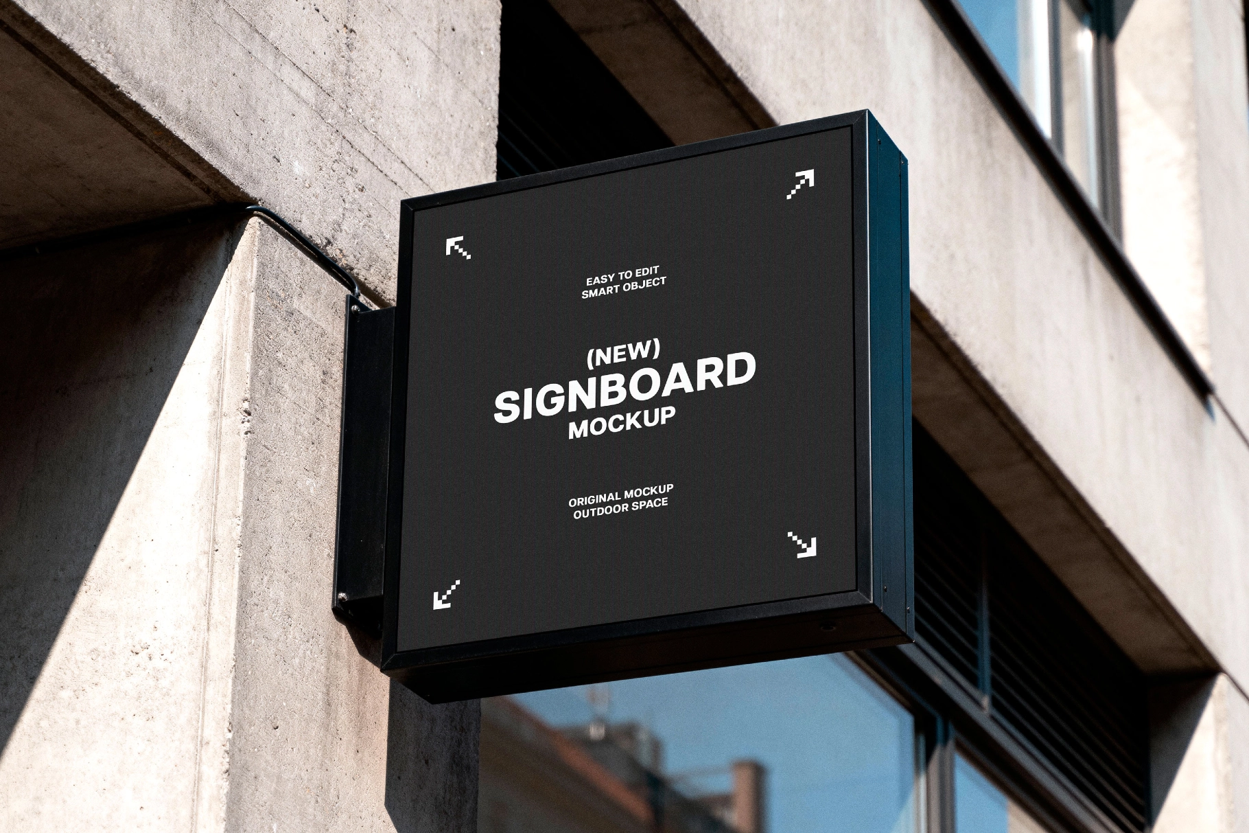 Square Box Sign Mockup