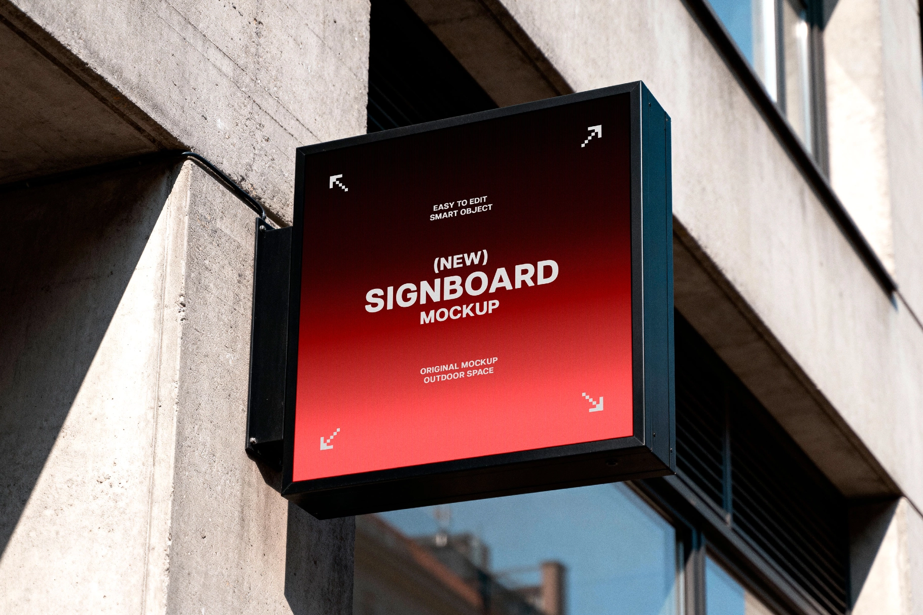 Square Box Sign Mockup