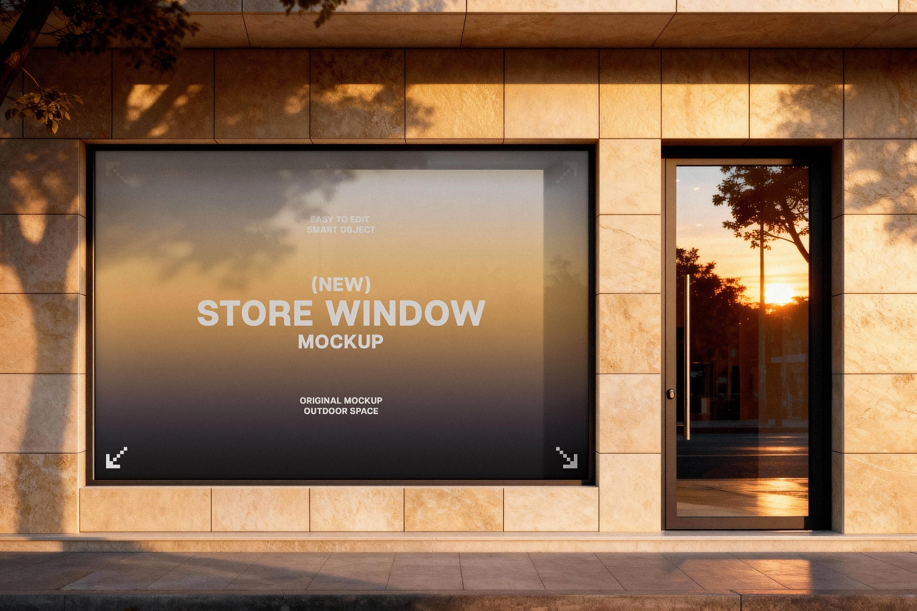 Limestone Facade Window Mockup