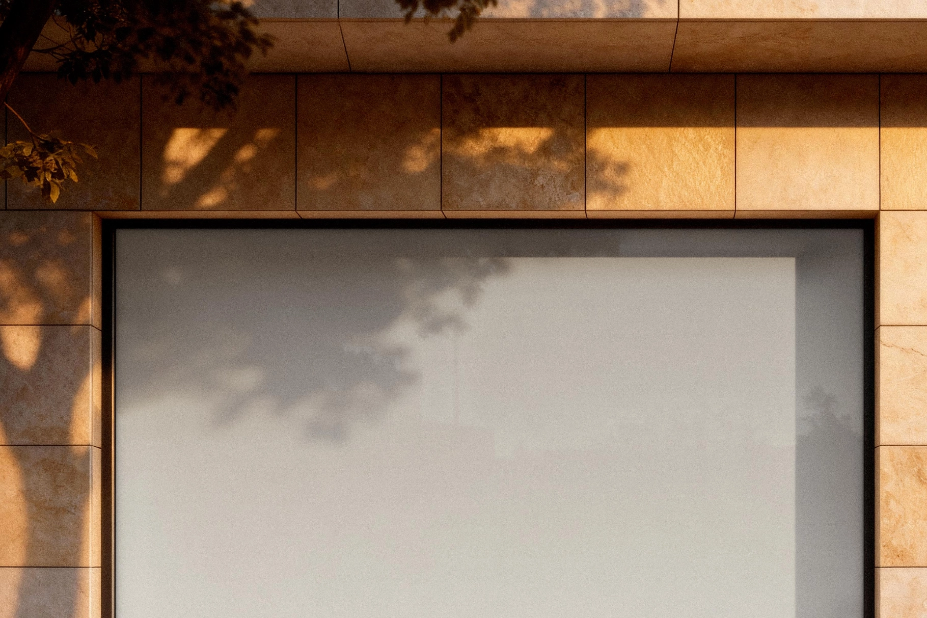 Limestone Facade Window Mockup