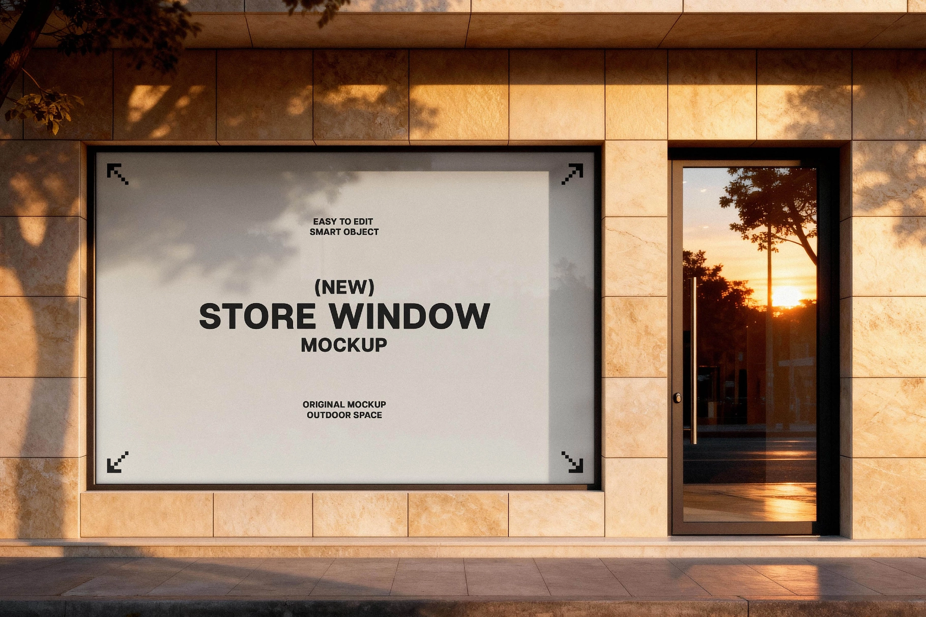 Limestone Facade Window Mockup