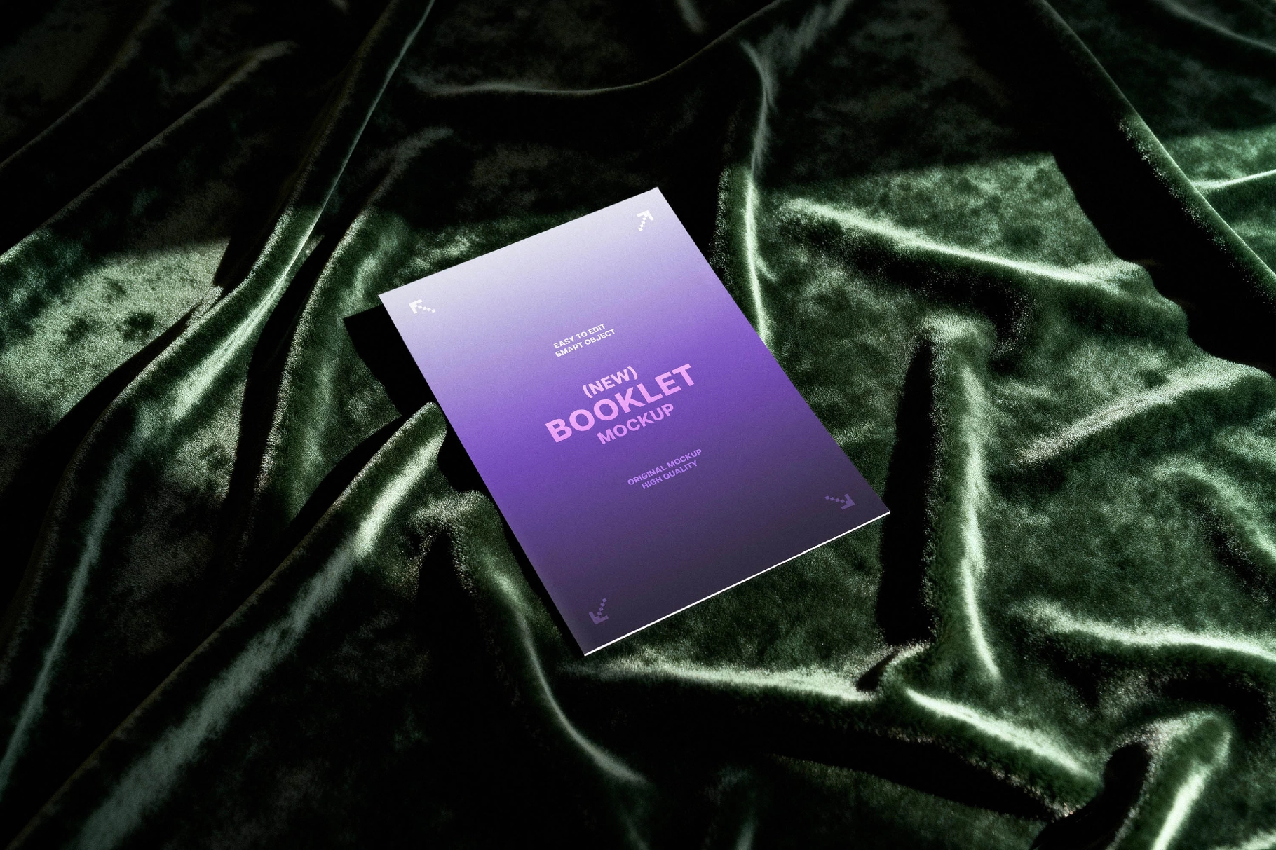 Booklet Mockup on Draped Velvet