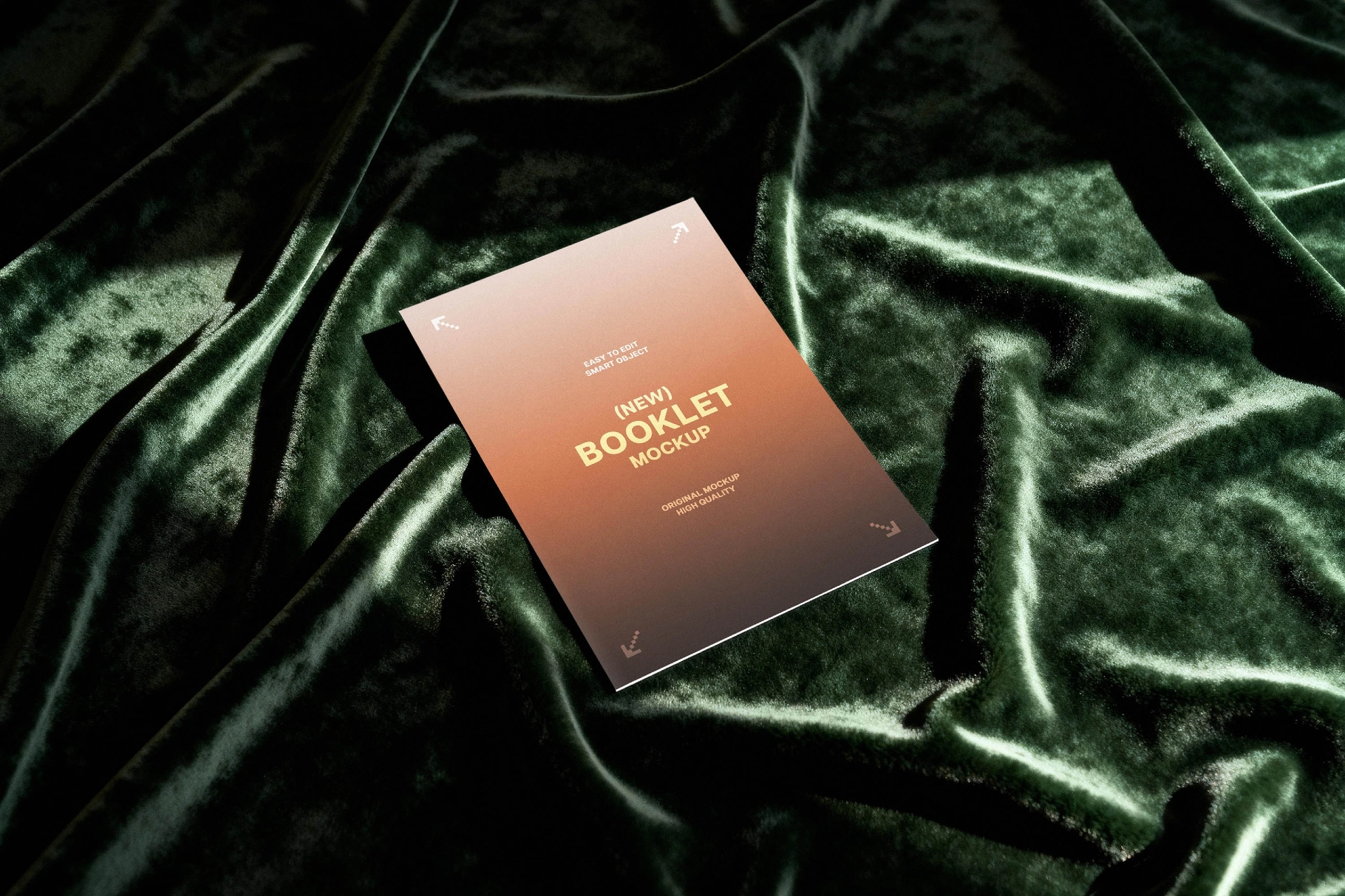 Booklet Mockup on Draped Velvet