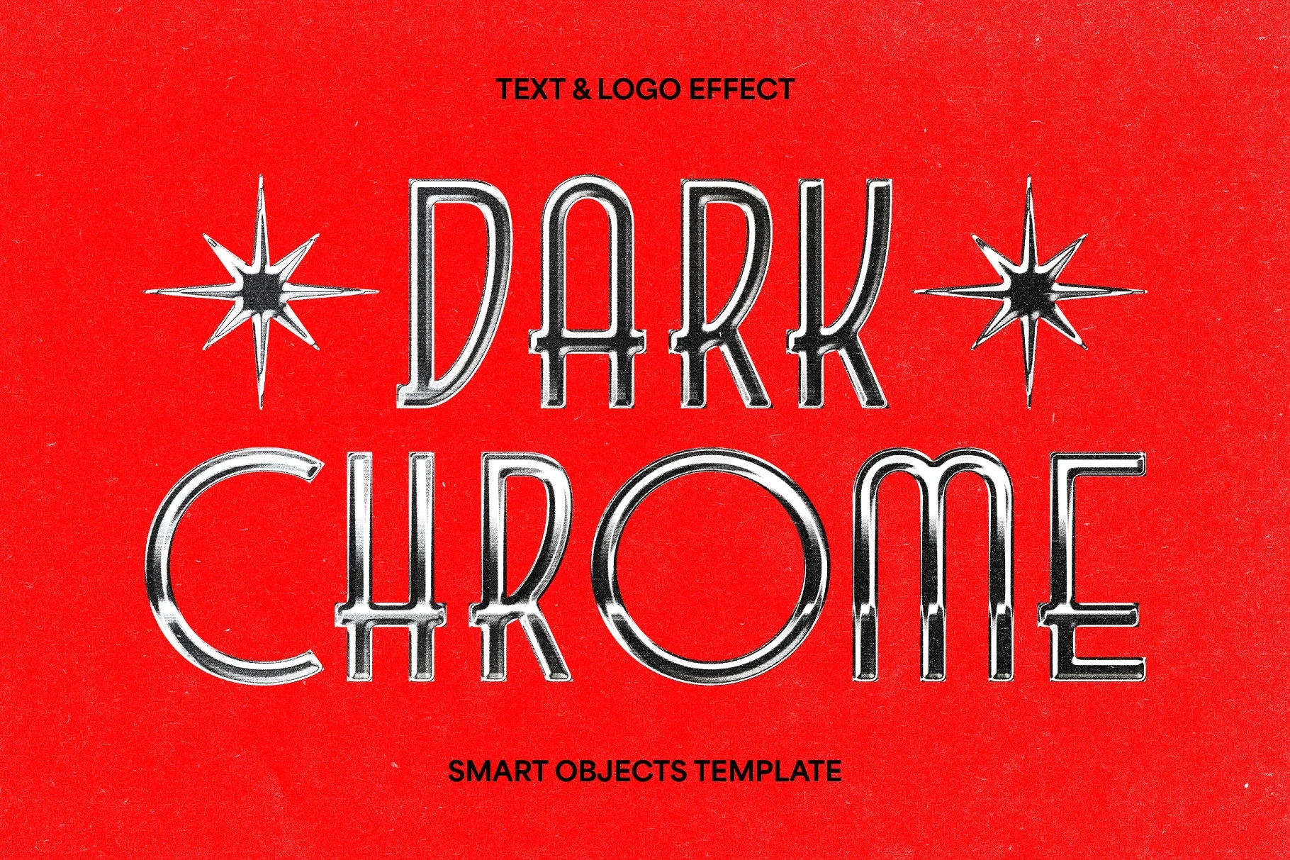Vintage Dark Chrome Text & Logo Effect