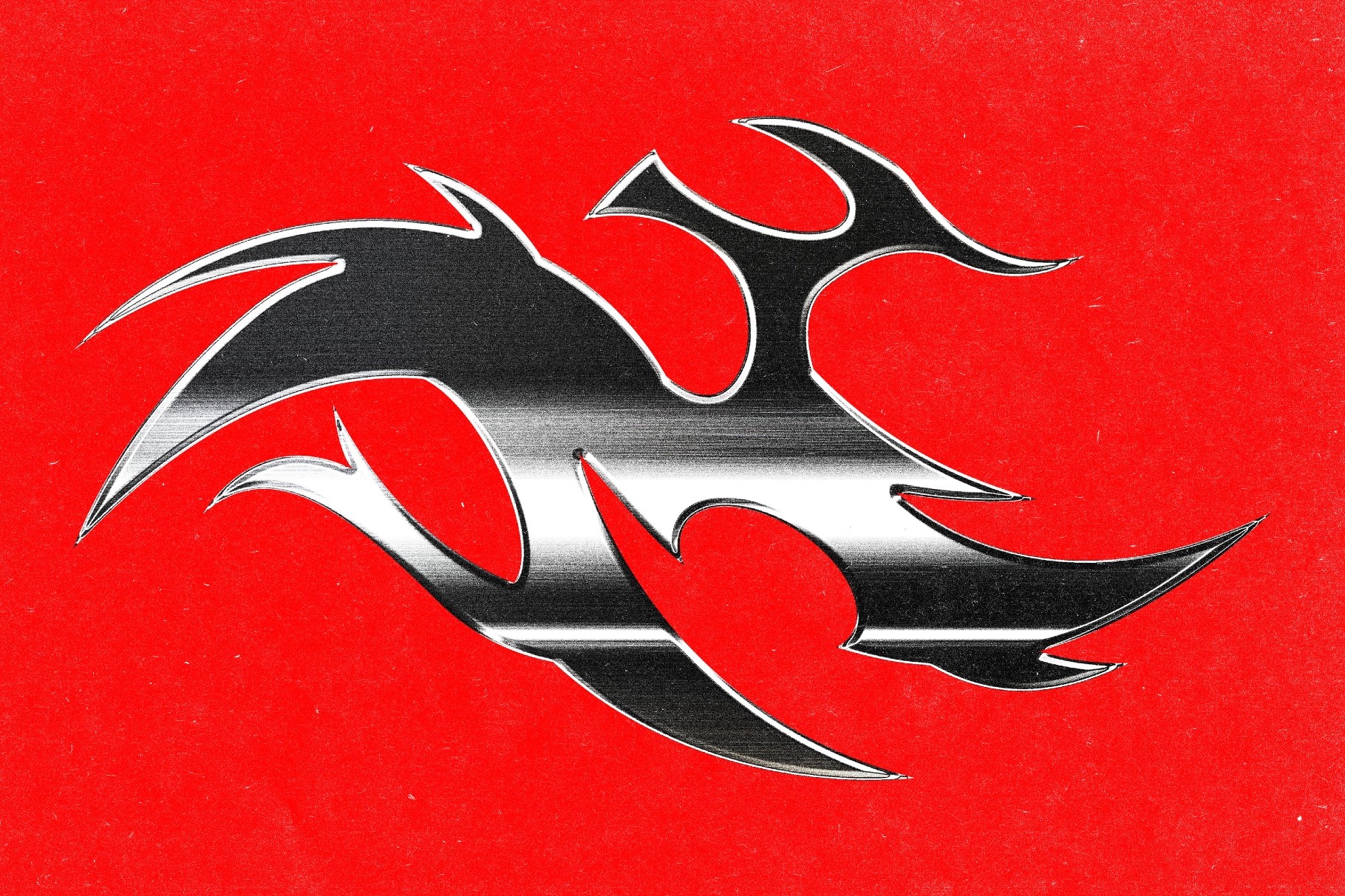 Vintage Dark Chrome Text & Logo Effect