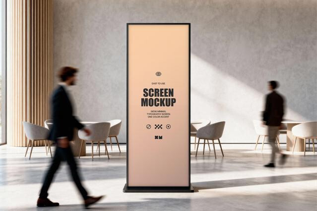 Vertical Lobby Screen Mockup