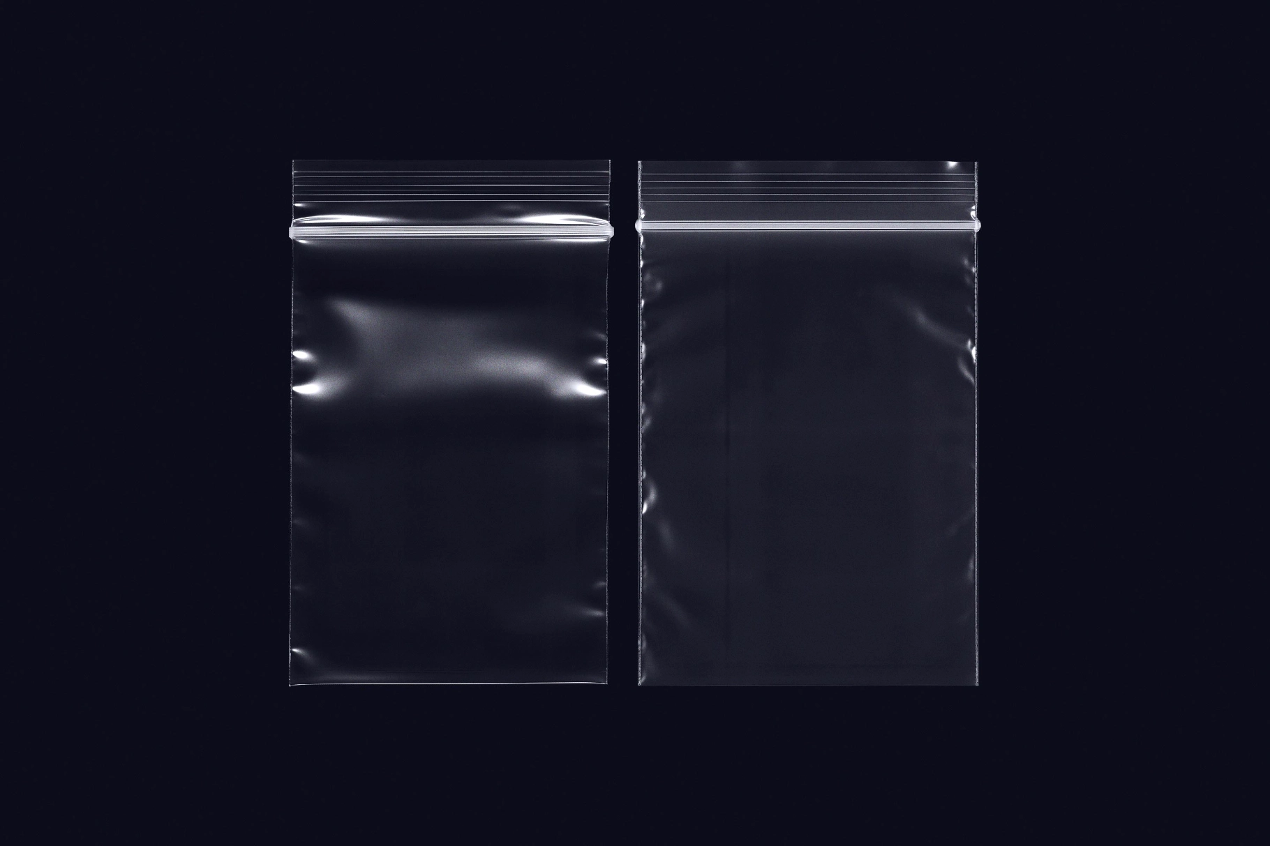 Plastic Zip Bags Mockups & PNG Overlays