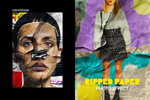 Ripped Paper Poster Photo Effect