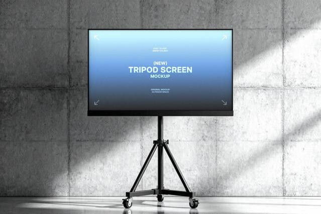 Tripod Presentation Screen Mockup