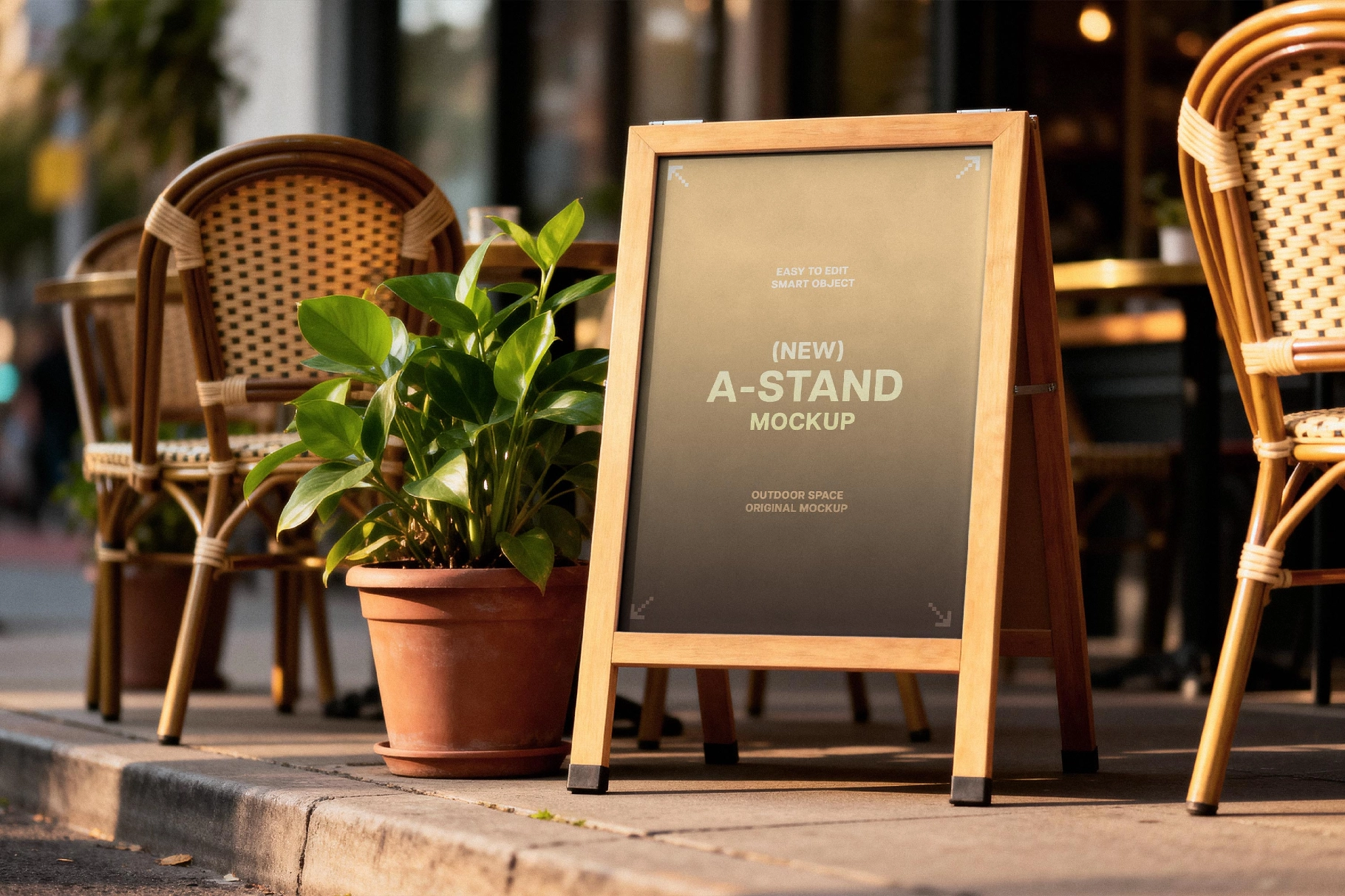 Wooden Sandwich Board Sign Mockup
