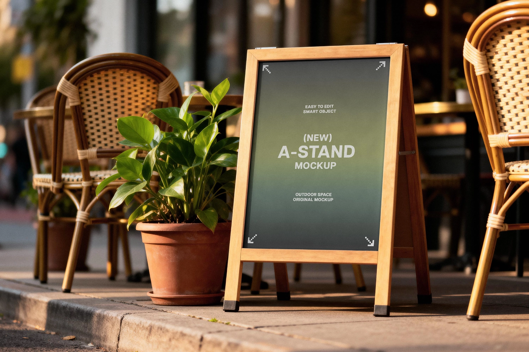 Wooden Sandwich Board Sign Mockup