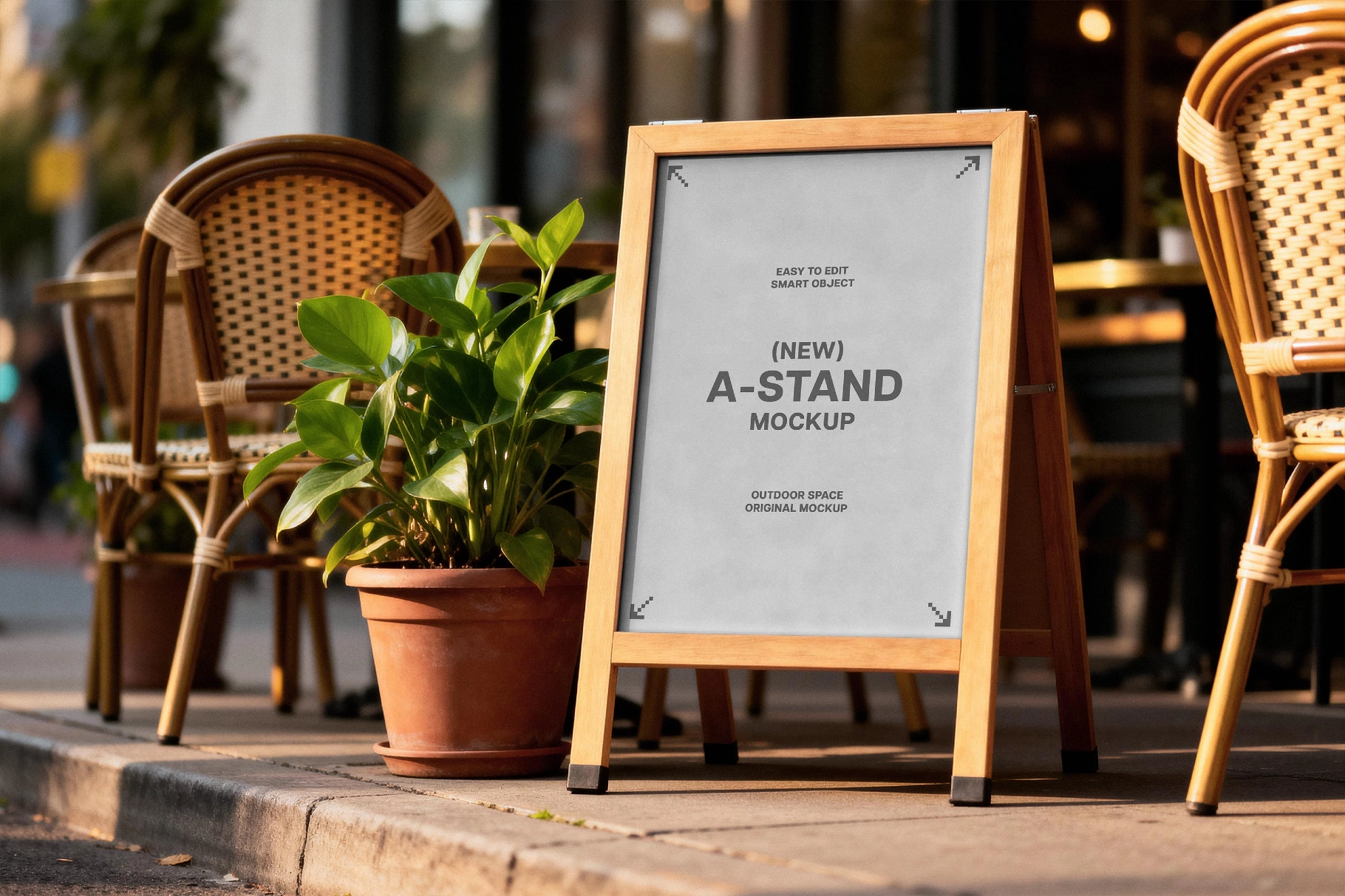 Wooden Sandwich Board Sign Mockup