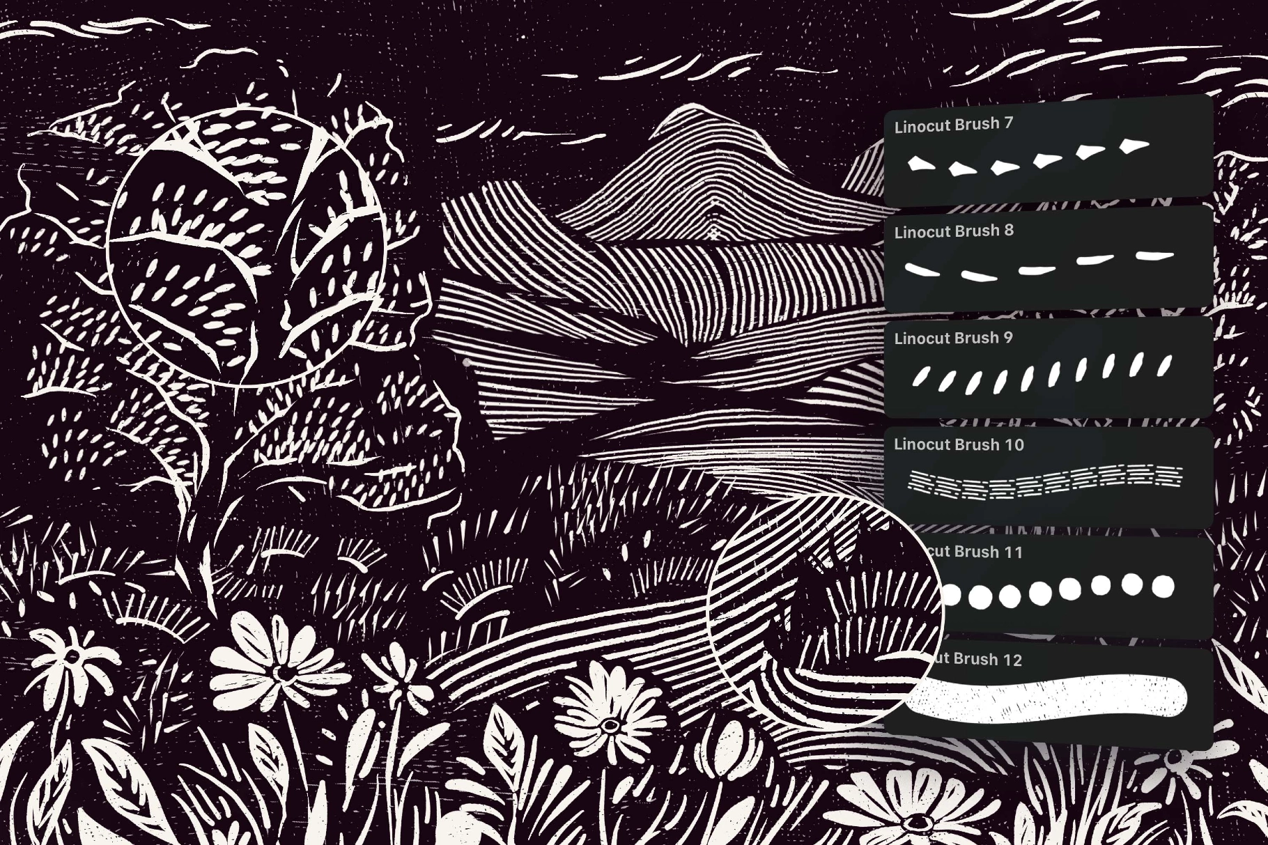 Procreate Craftsman Linocut Brushes