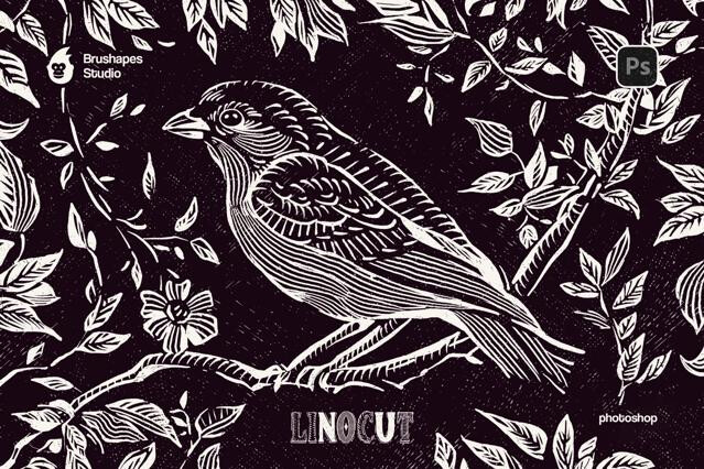 Photoshop Craftsman Linocut Brushes