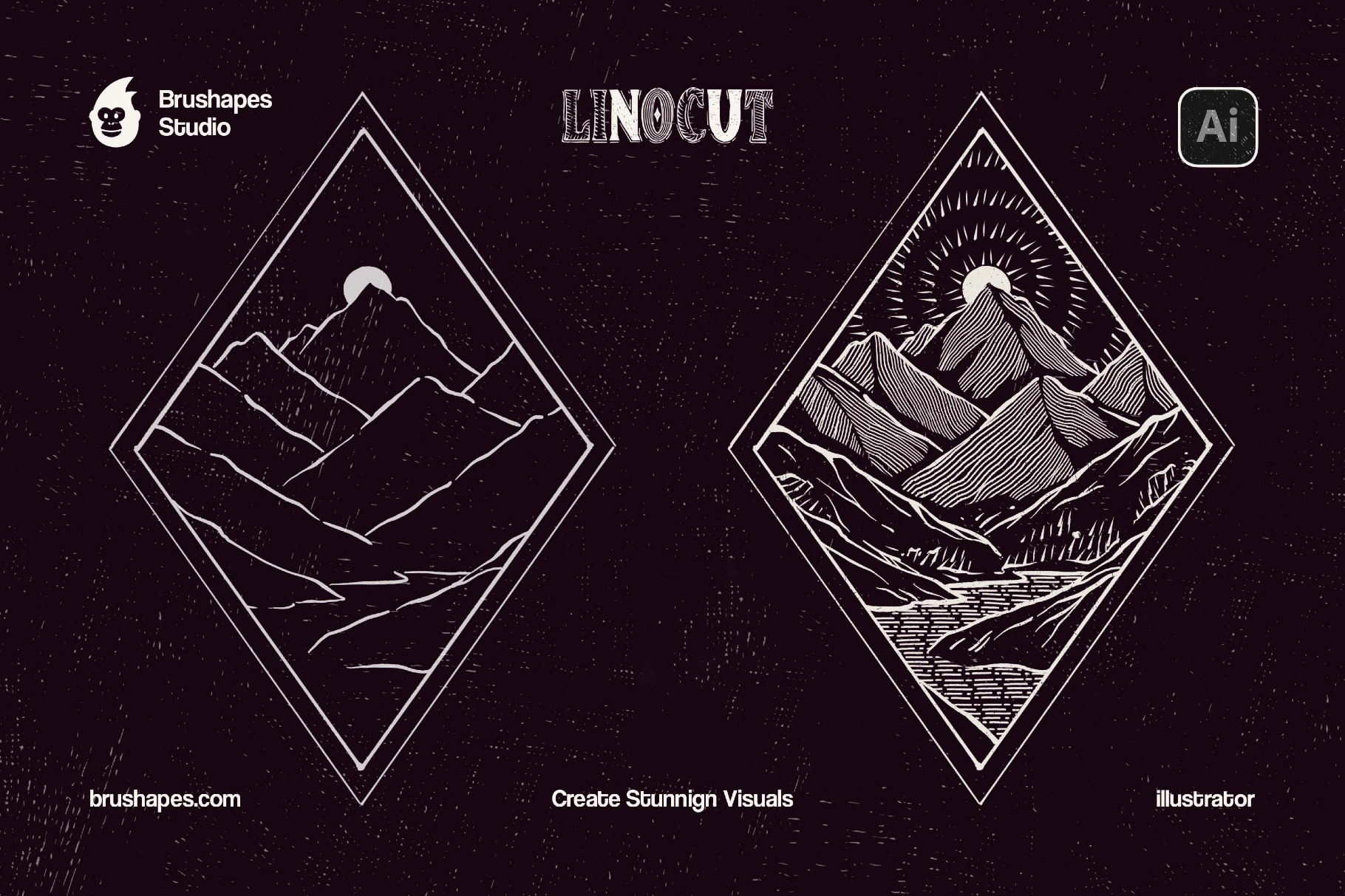 Illustrator Craftsman Linocut Brushes