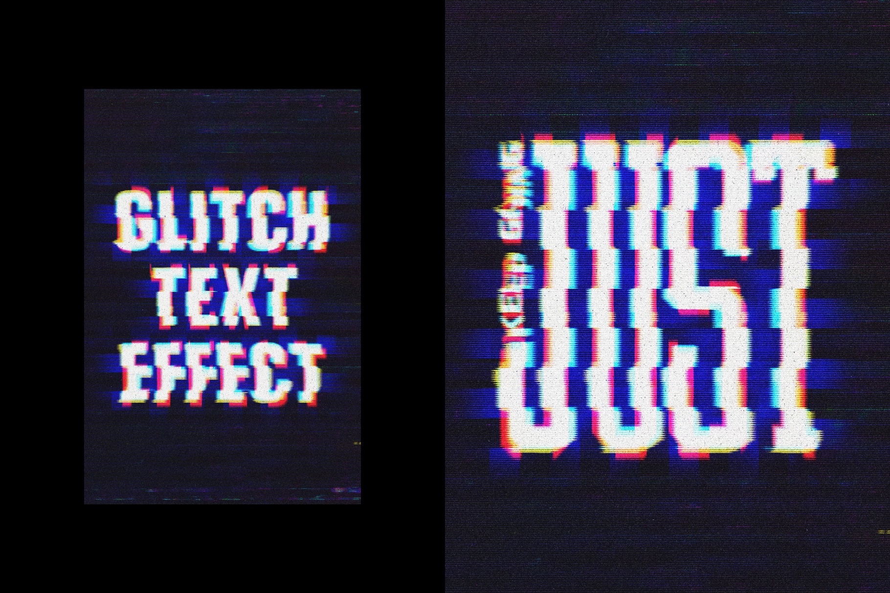 VHS Glitch Text Effect