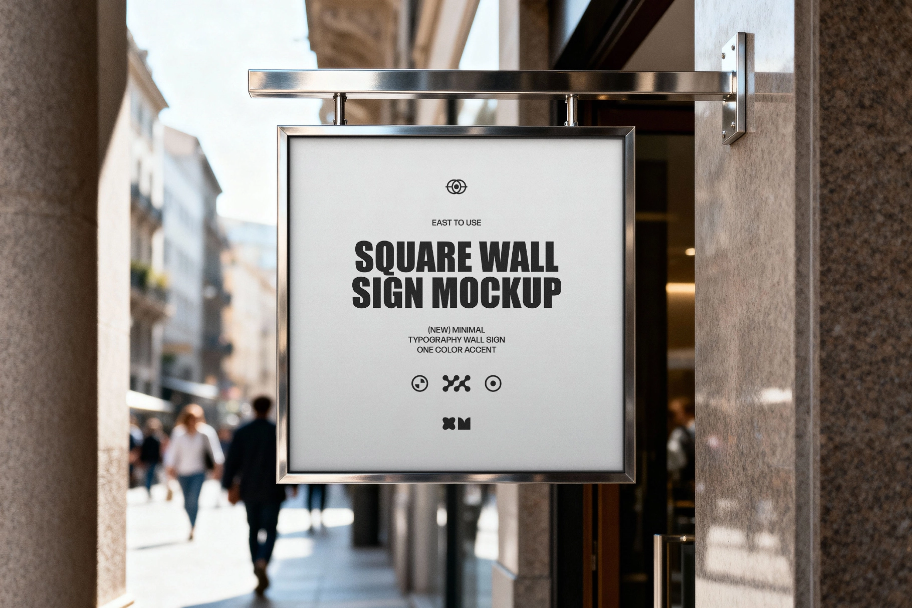 Square Wall Sign Mockup