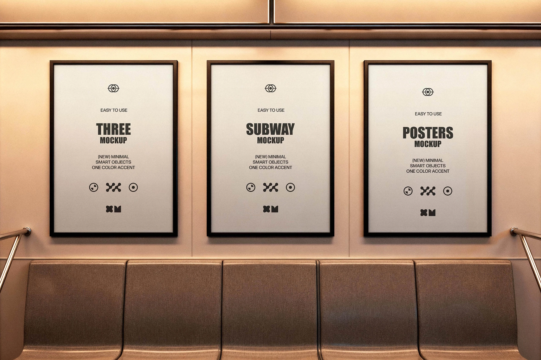 Metro Carriage Ad Posters Mockup