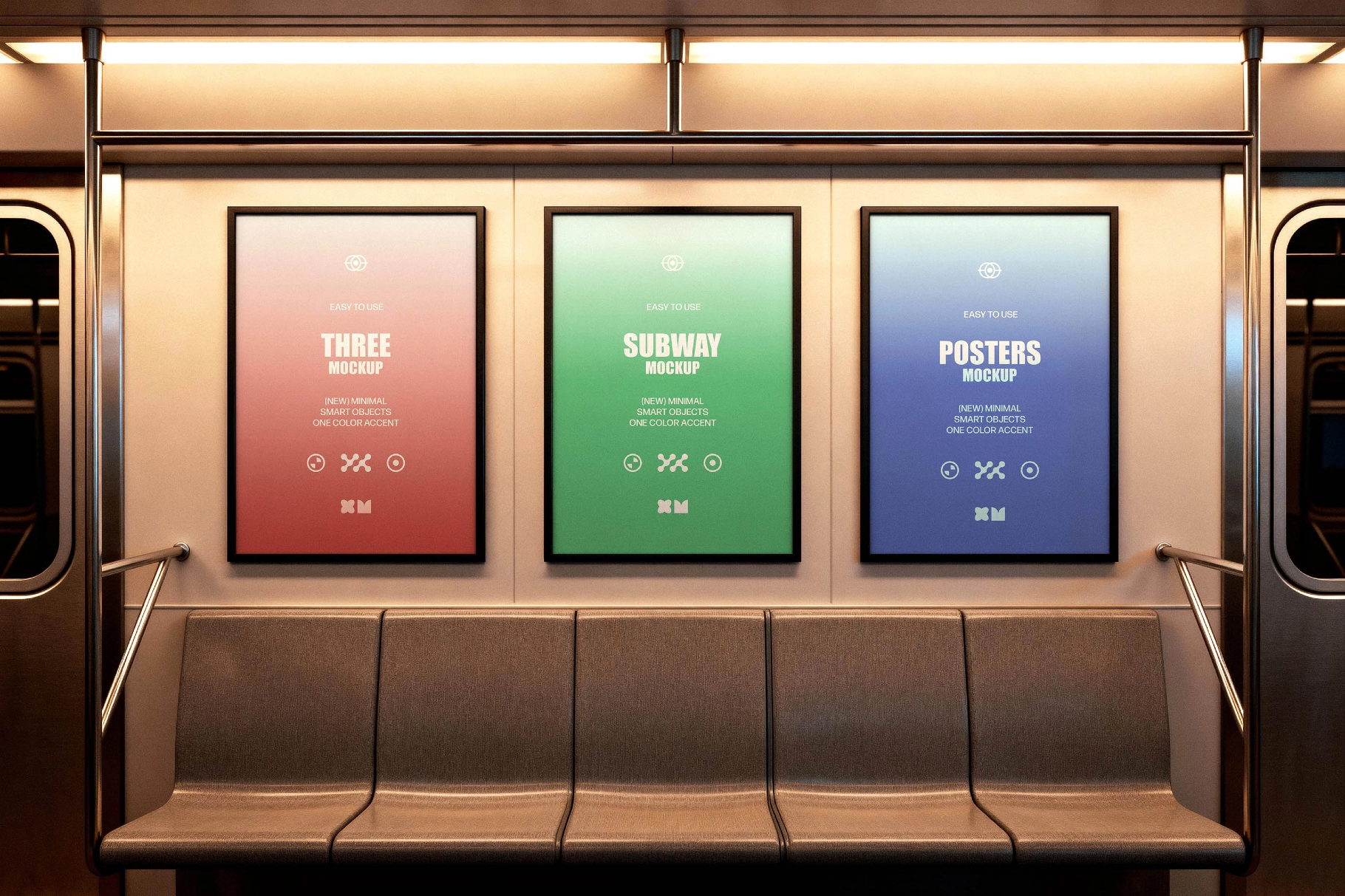 Metro Carriage Ad Posters Mockup