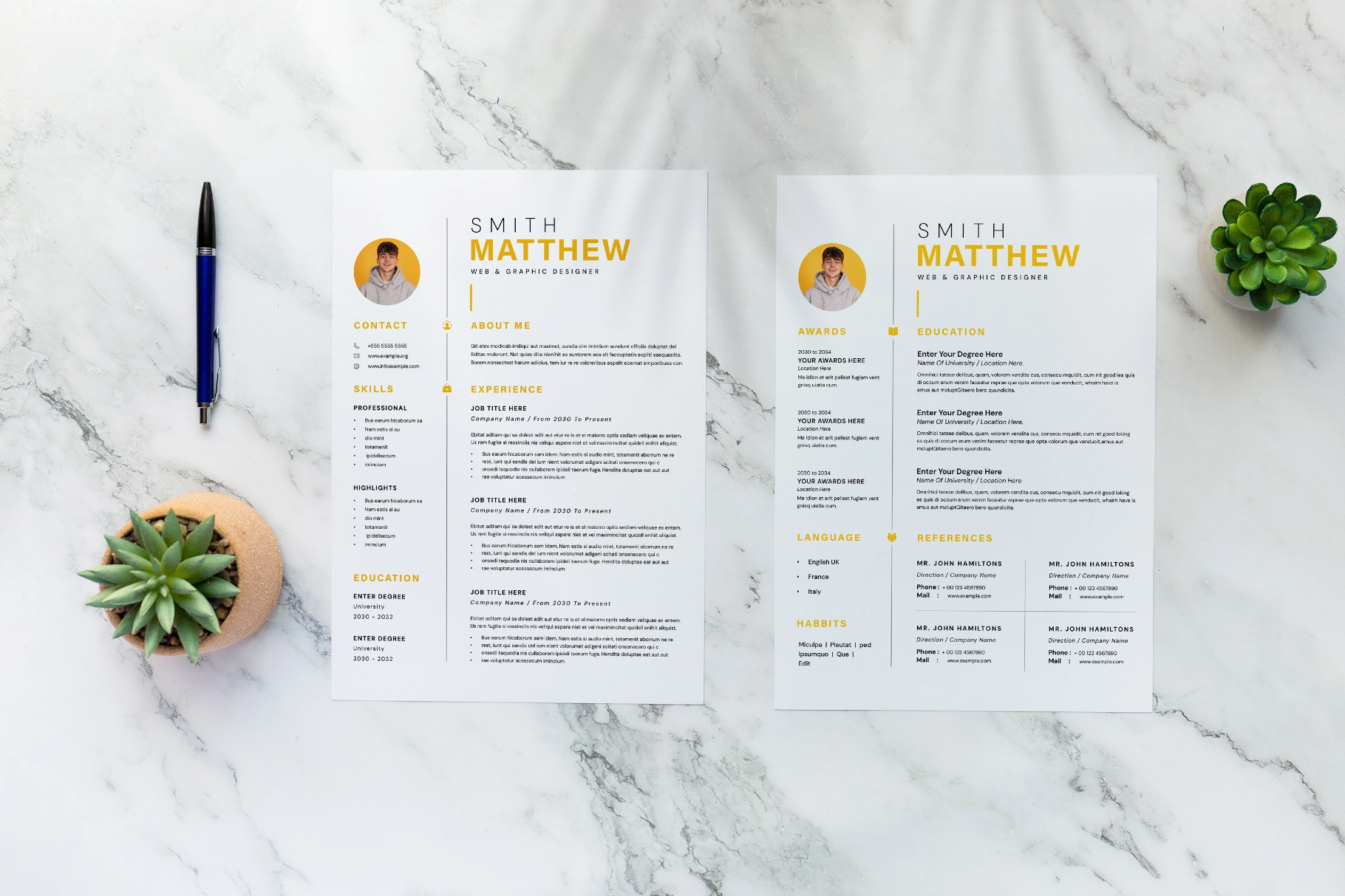 Creative Resume with Portfolio Template