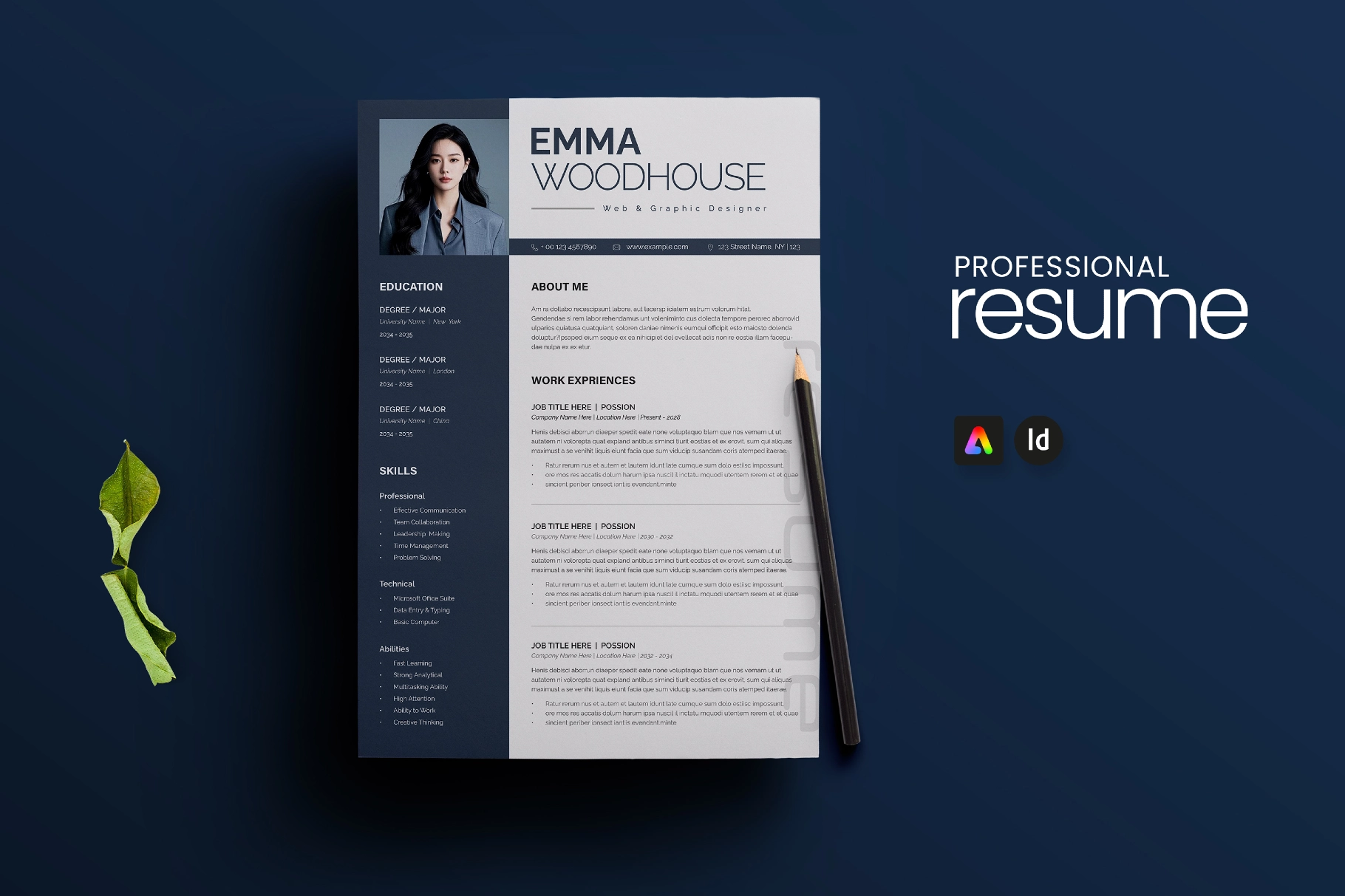 Resume Template 3 Pages with Photo